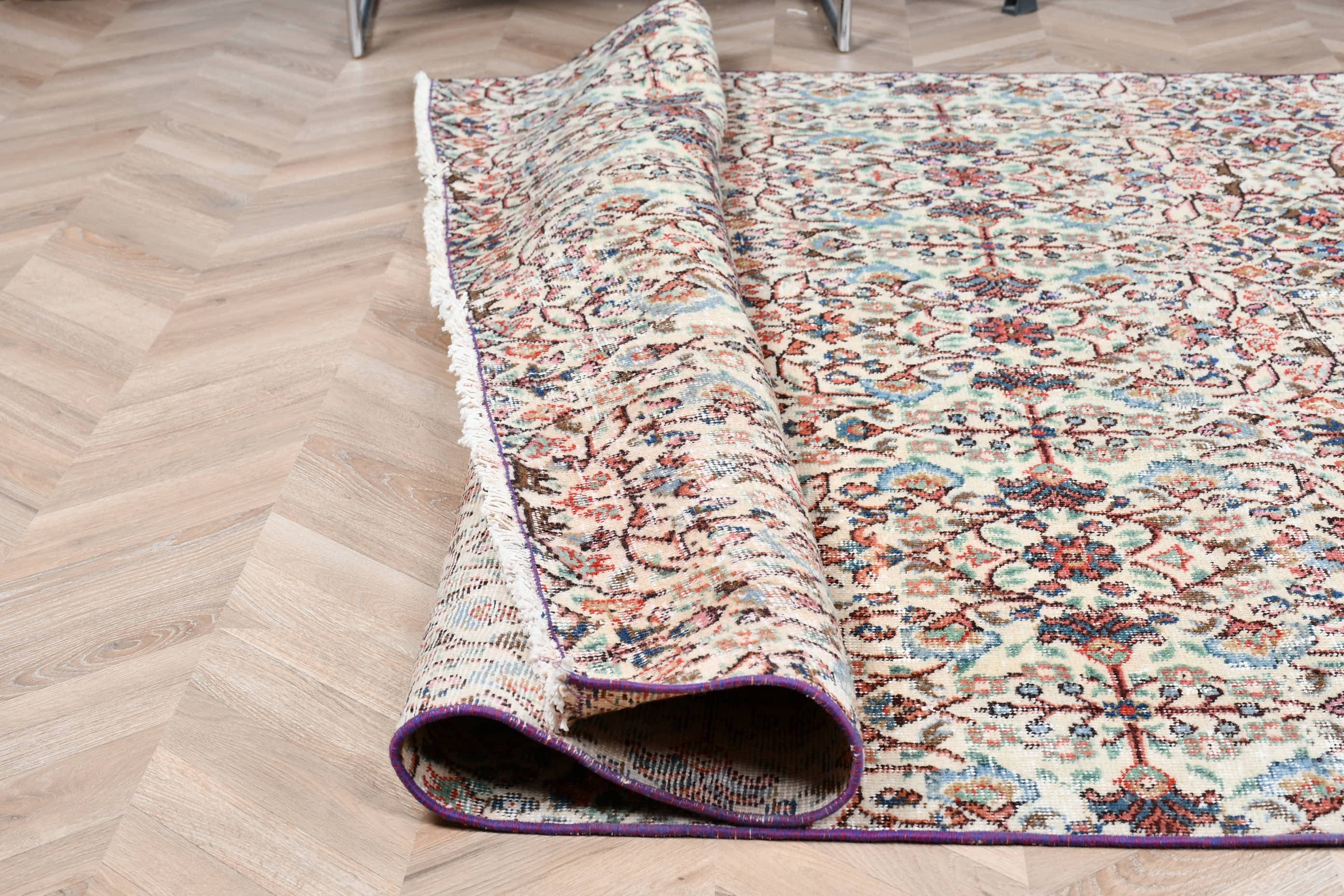Bedroom Rugs, Beige Moroccan Rug, Rugs for Salon, 6.6x9.6 ft Large Rug, Turkish Rugs, Vintage Rug, Salon Rugs, Kitchen Rug