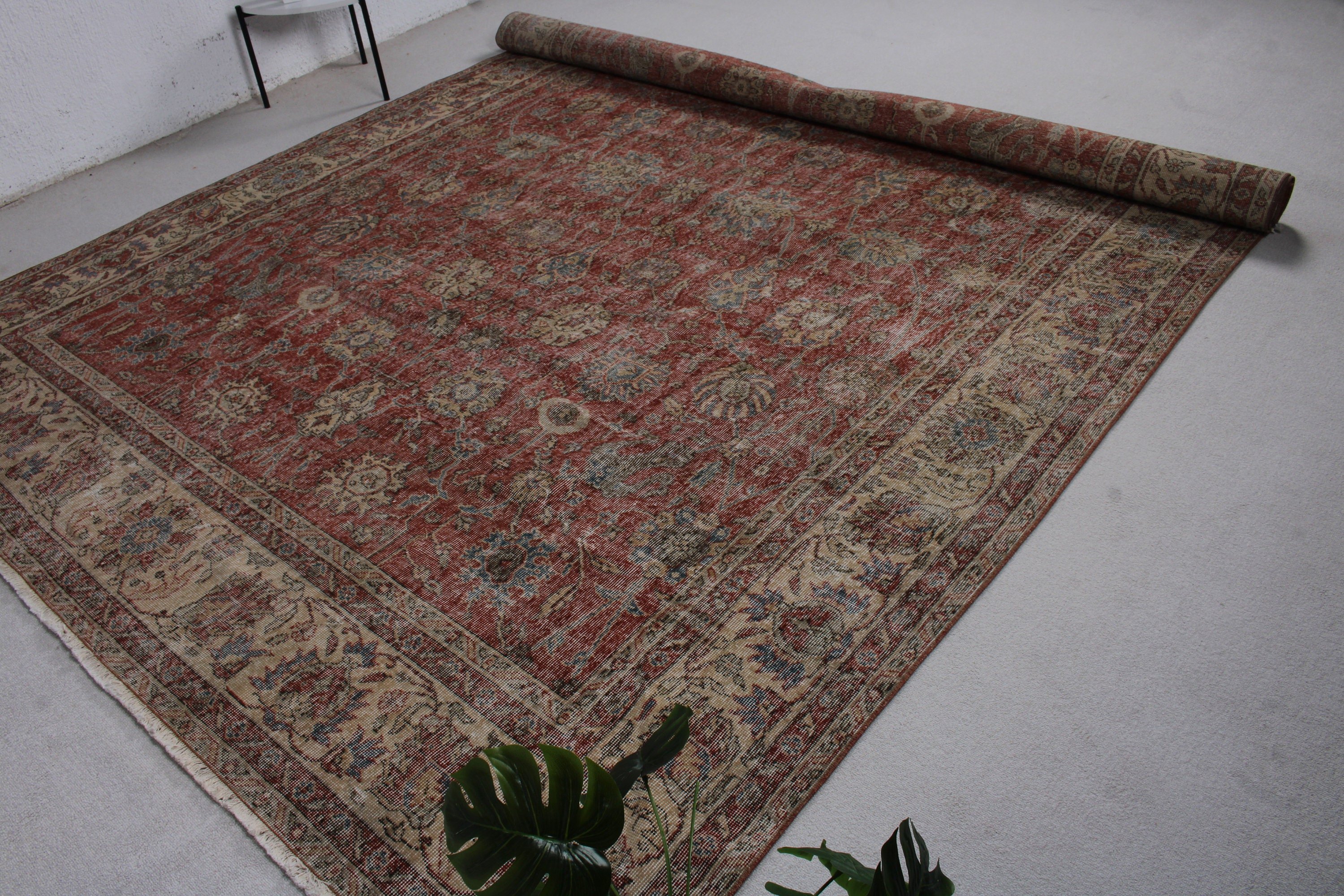 Türk Halıları, Oushak Halısı, Antika Halılar, Vintage Halılar, Bej Mutfak Halısı, 8.7x11.7 ft Büyük Boy Halı, Lüks Halı, Salon Halıları, Salon Halıları