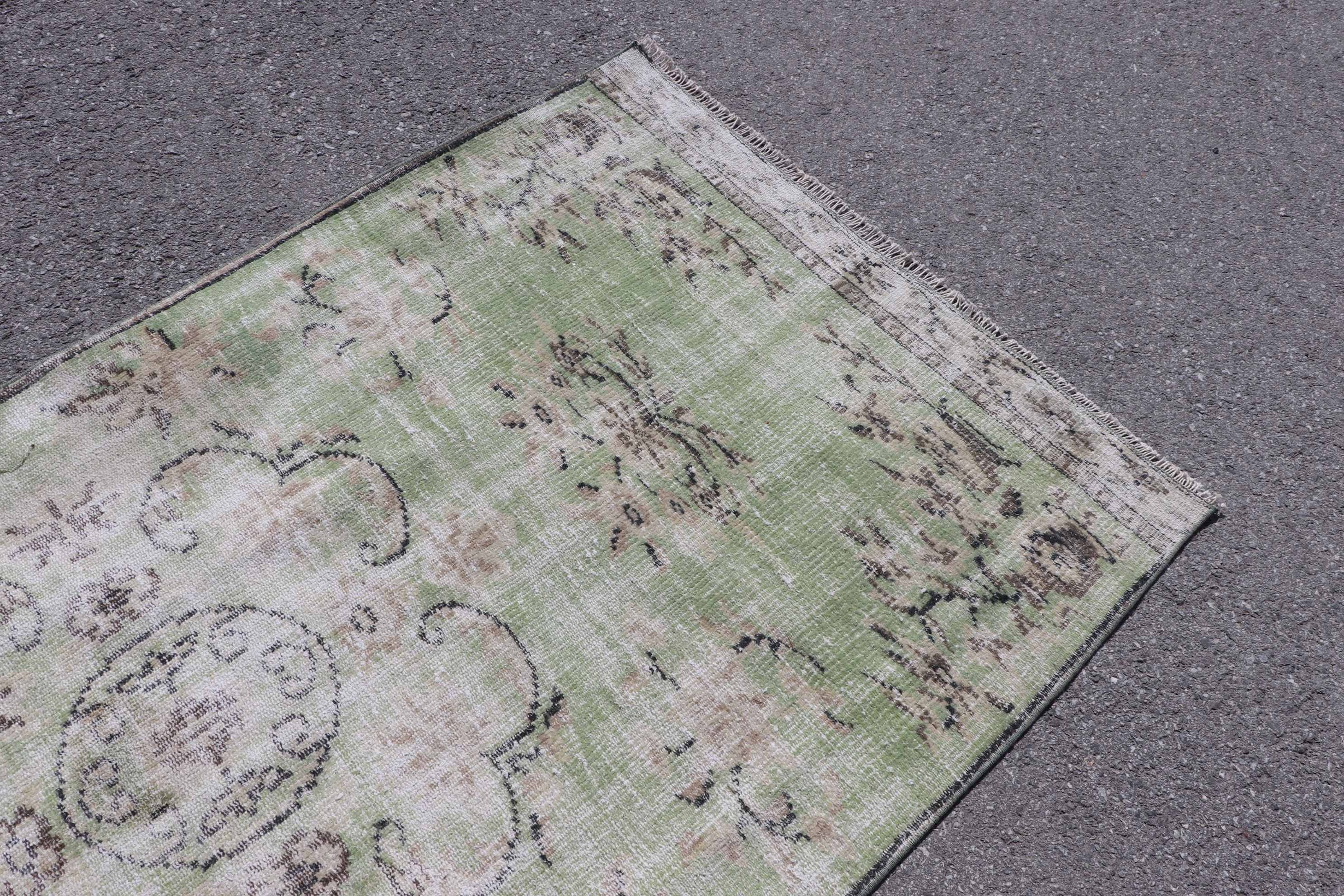 Wool Rug, Green Oushak Rug, Bedroom Rugs, Vintage Rug, Rugs for Indoor, 3.9x7.9 ft Area Rugs, Vintage Decor Rugs, Turkish Rug, Nursery Rugs