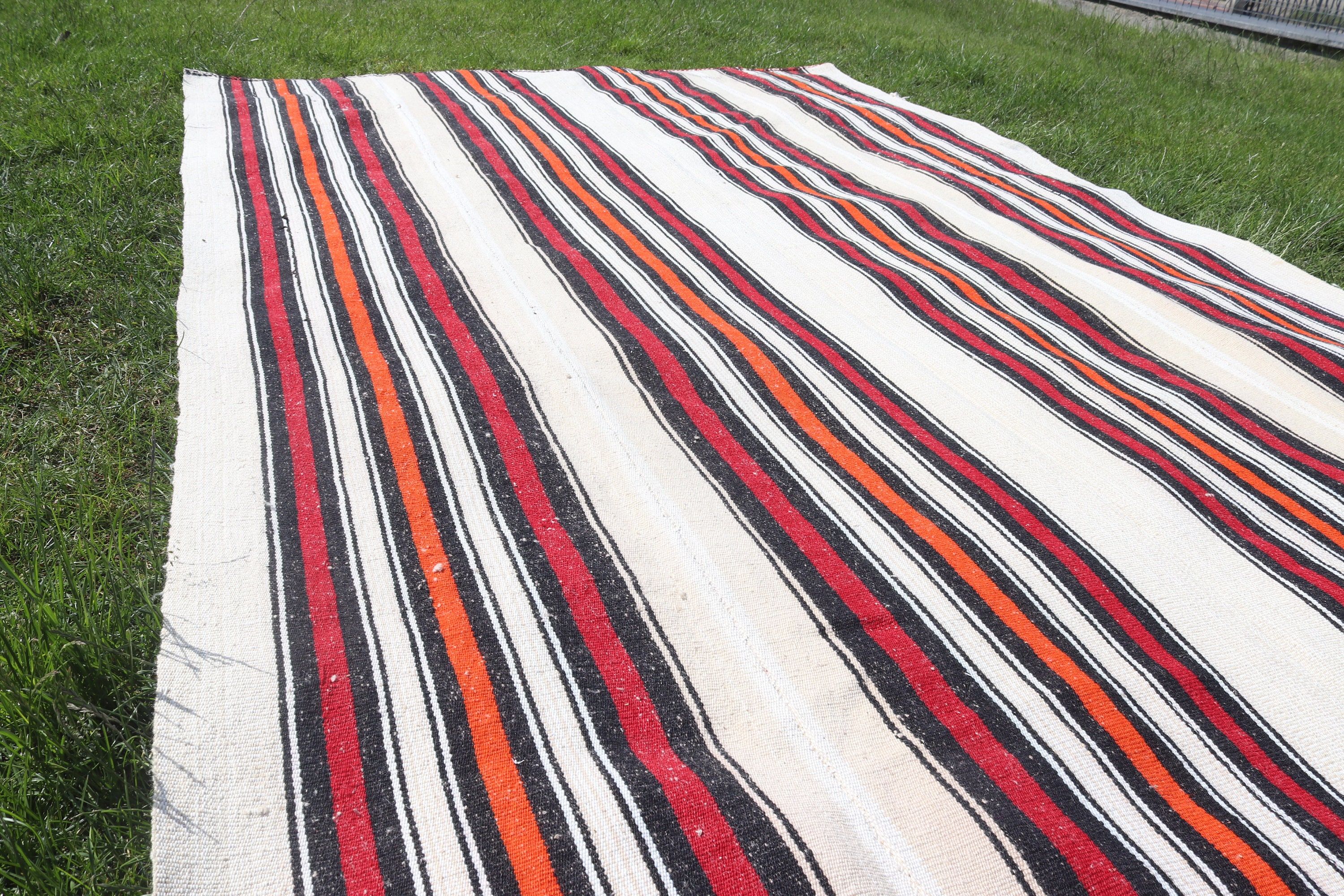 Bej Lüks Halılar, Büyük Vintage Halılar, Oryantal Halılar, Yün Halılar, 5.9x10 ft Büyük Halı, Vintage Halılar, Türk Halısı, Kilim, Oturma Odası Halısı