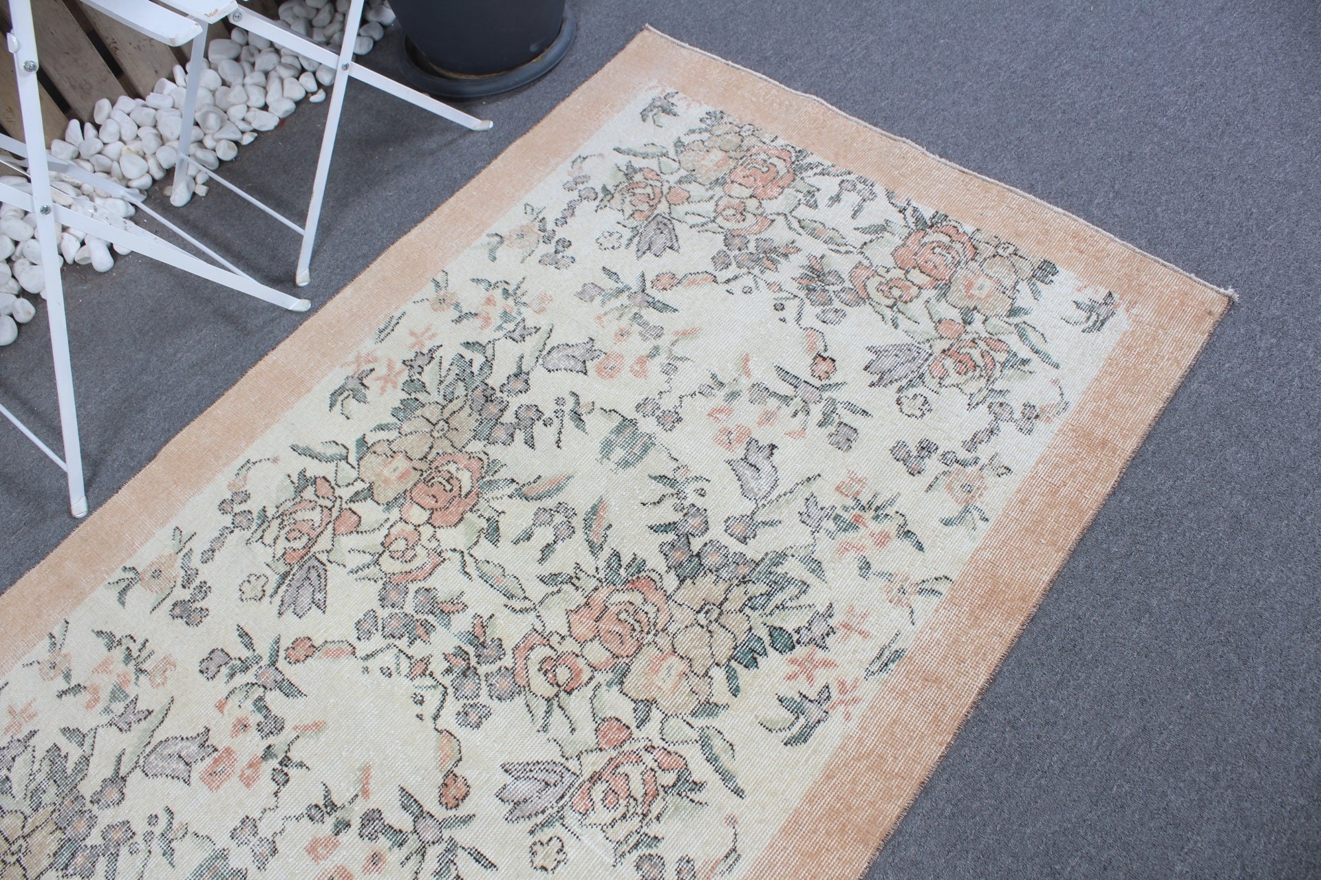 Turkish Rug, Nursery Rug, Beige Kitchen Rugs, Oriental Rug, 3.6x6.7 ft Area Rug, Cool Rug, Vintage Rugs, Floor Rugs, Rugs for Indoor