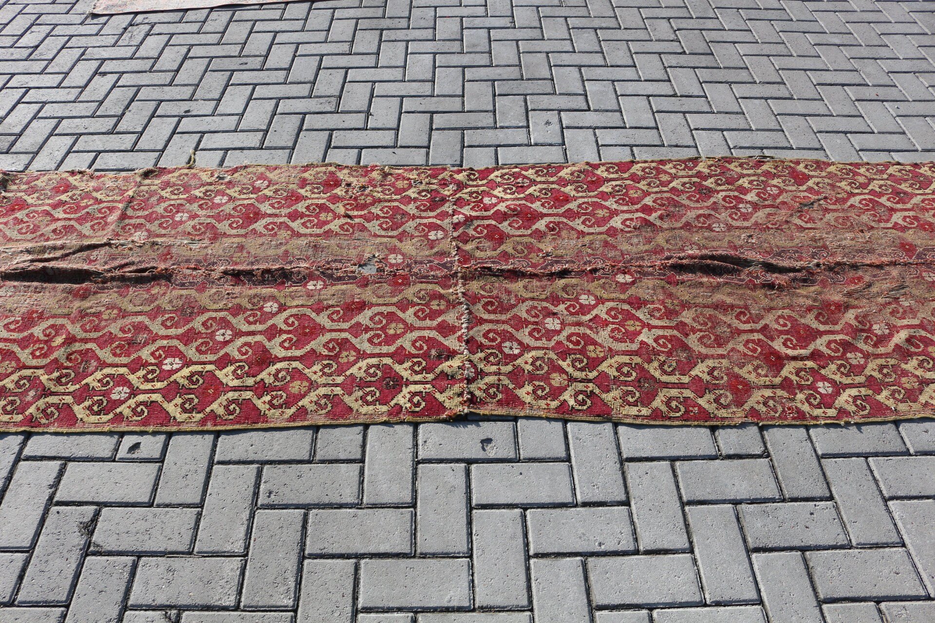 Hallway Rugs, Turkish Rug, Rugs for Kitchen, Oriental Rug, Vintage Rugs, Anatolian Rug, Red  3.1x12.2 ft Runner Rug, Kilim