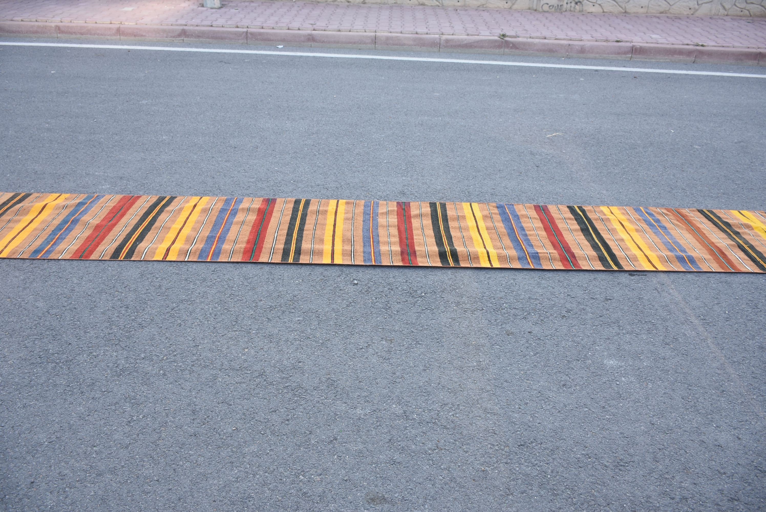 2.1x22.3 ft Runner Rug, Yellow Oriental Rug, Kitchen Rug, Kilim, Corridor Rug, Boho Rug, Turkish Rug, Oriental Rug, Vintage Rugs, Wool Rugs