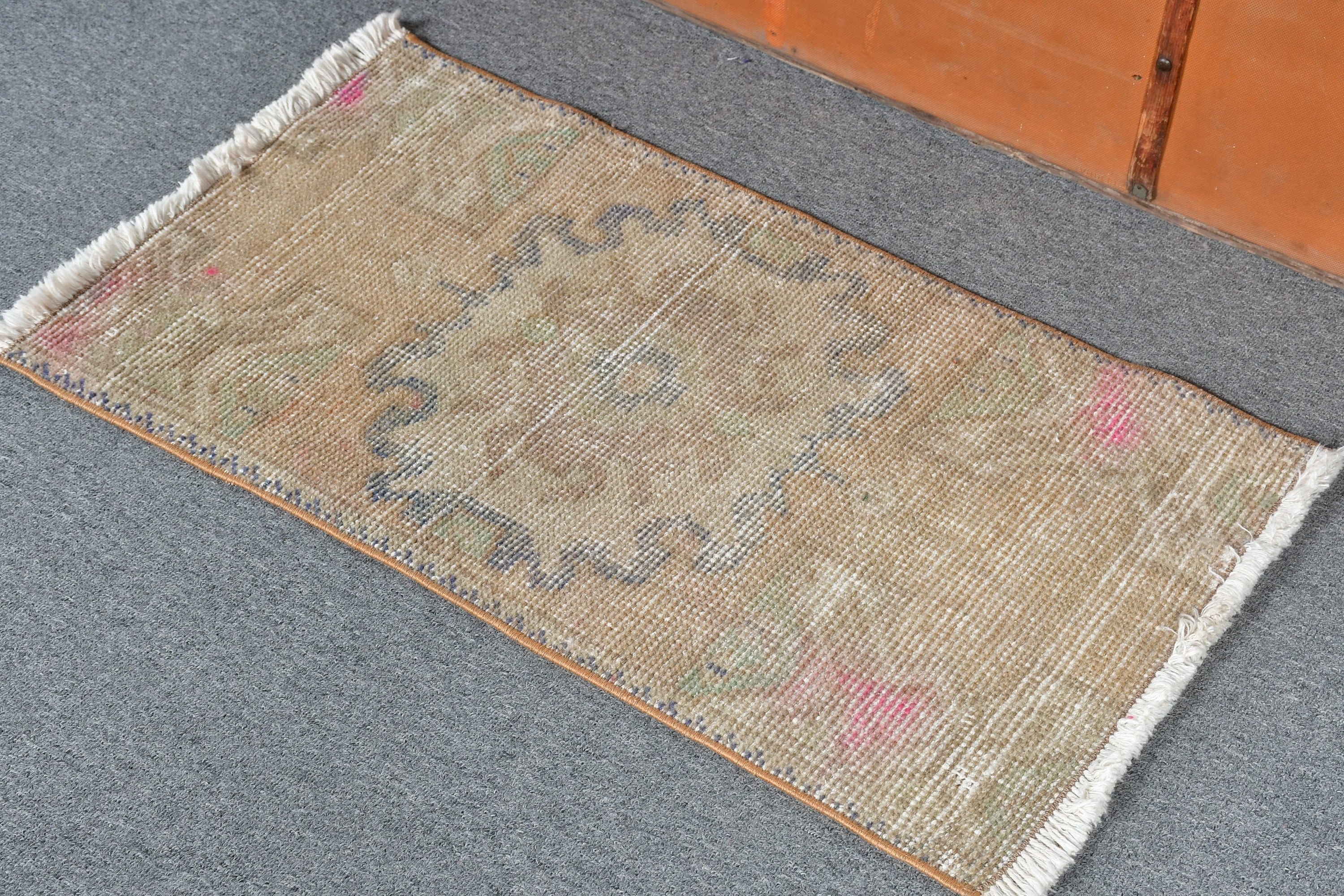 Vintage Rug, Bath Rugs, Turkish Rug, Rugs for Bedroom, Kitchen Rugs, Brown Oushak Rug, Home Decor Rugs, Oushak Rug, 1.6x2.6 ft Small Rug