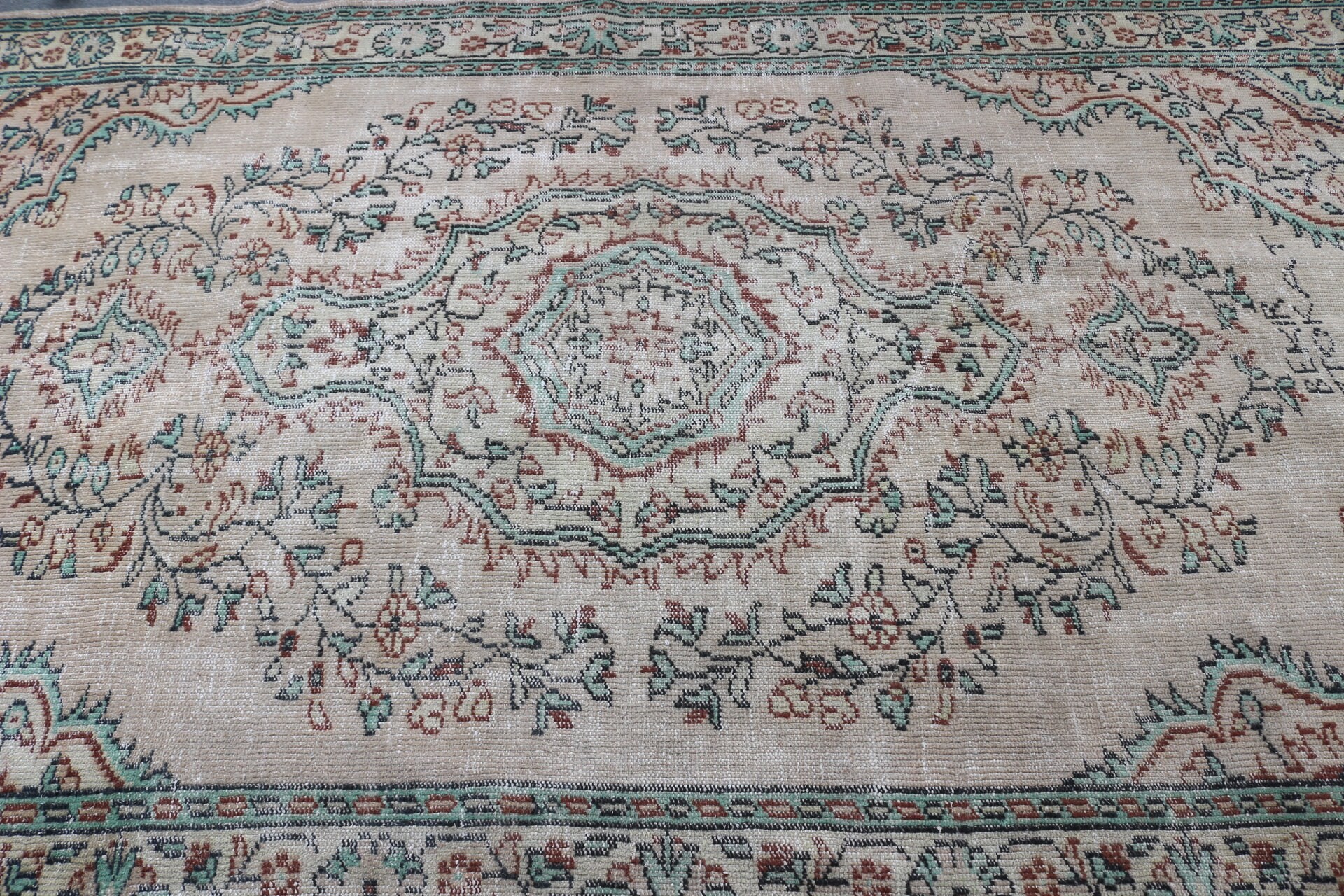 5.9x9.9 ft Large Rug, Floor Rug, Brown Antique Rug, Vintage Rug, Turkish Rug, Abstract Rugs, Home Decor Rug, Bedroom Rugs, Salon Rug