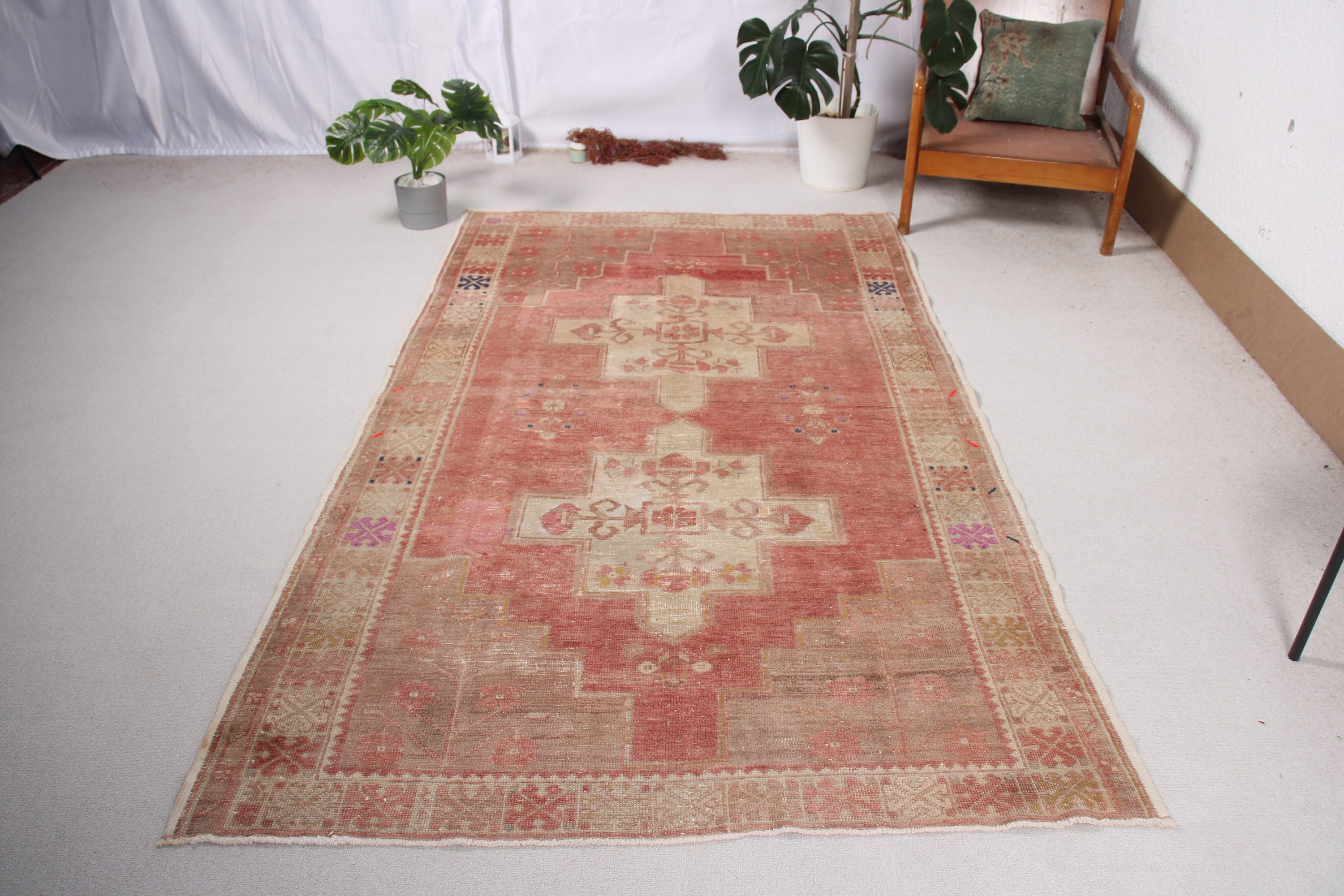 Artistic Rugs, Turkish Rug, Antique Rugs, Kitchen Rugs, 4.9x7.8 ft Area Rugs, Cool Rugs, Vintage Rugs, Living Room Rugs, Red Geometric Rugs