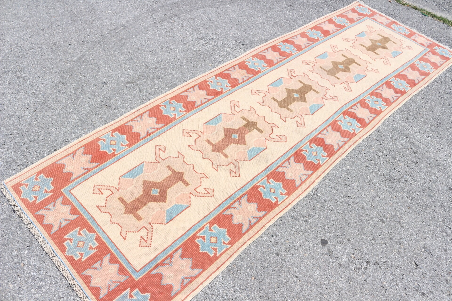 Vintage Rug, Red Kitchen Rug, Rugs for Stair, Turkish Rug, 2.9x9.2 ft Runner Rug, Oushak Rugs, Hallway Rug, Cool Rug, Stair Rugs, Boho Rugs