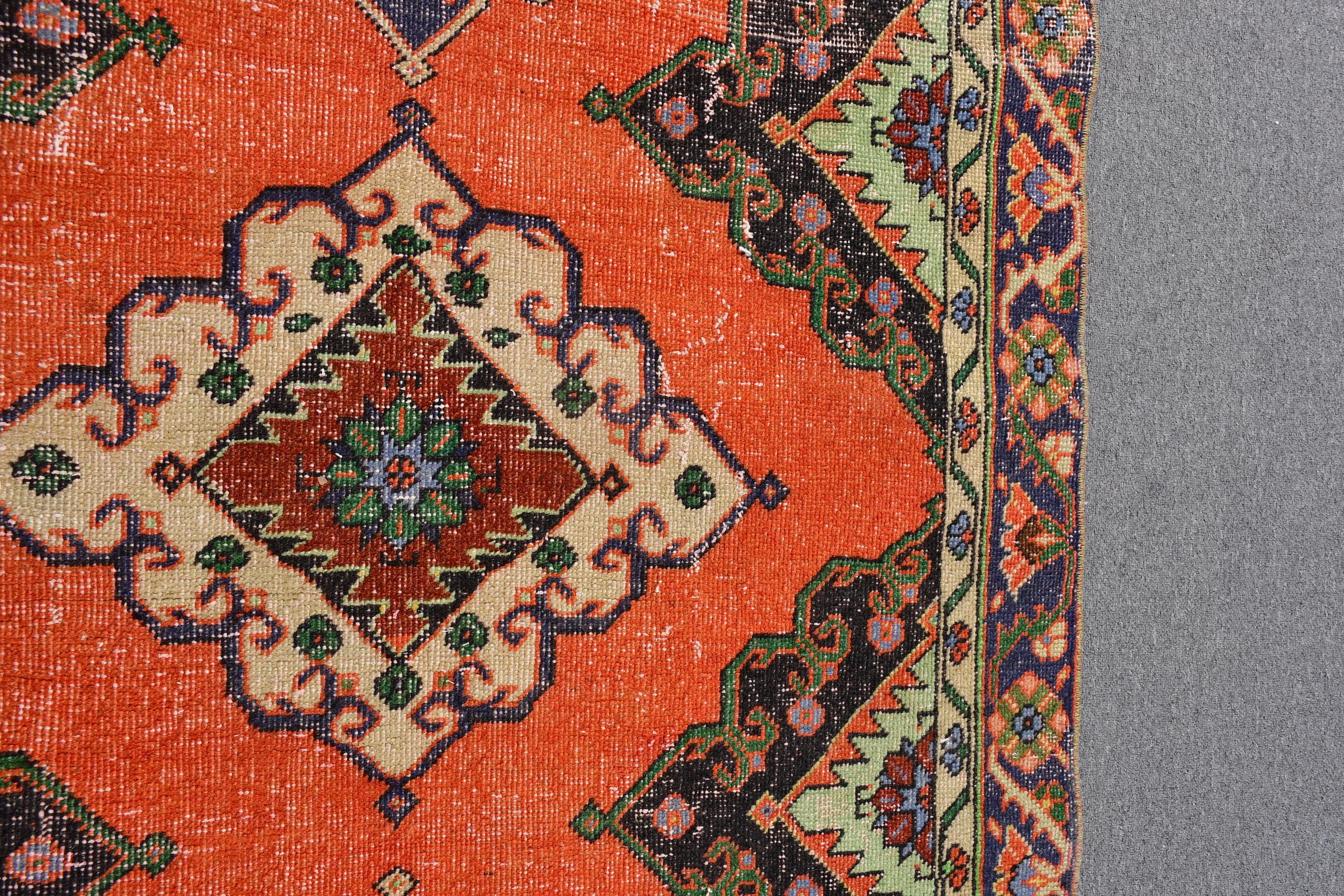 Turuncu Fas Halısı, Beni Ourain Runner Halıları, 4.3x12.1 ft Runner Halıları, Yer Halıları, Ev Dekor Halıları, Vintage Halılar, Koridor Halısı, Türk Halısı