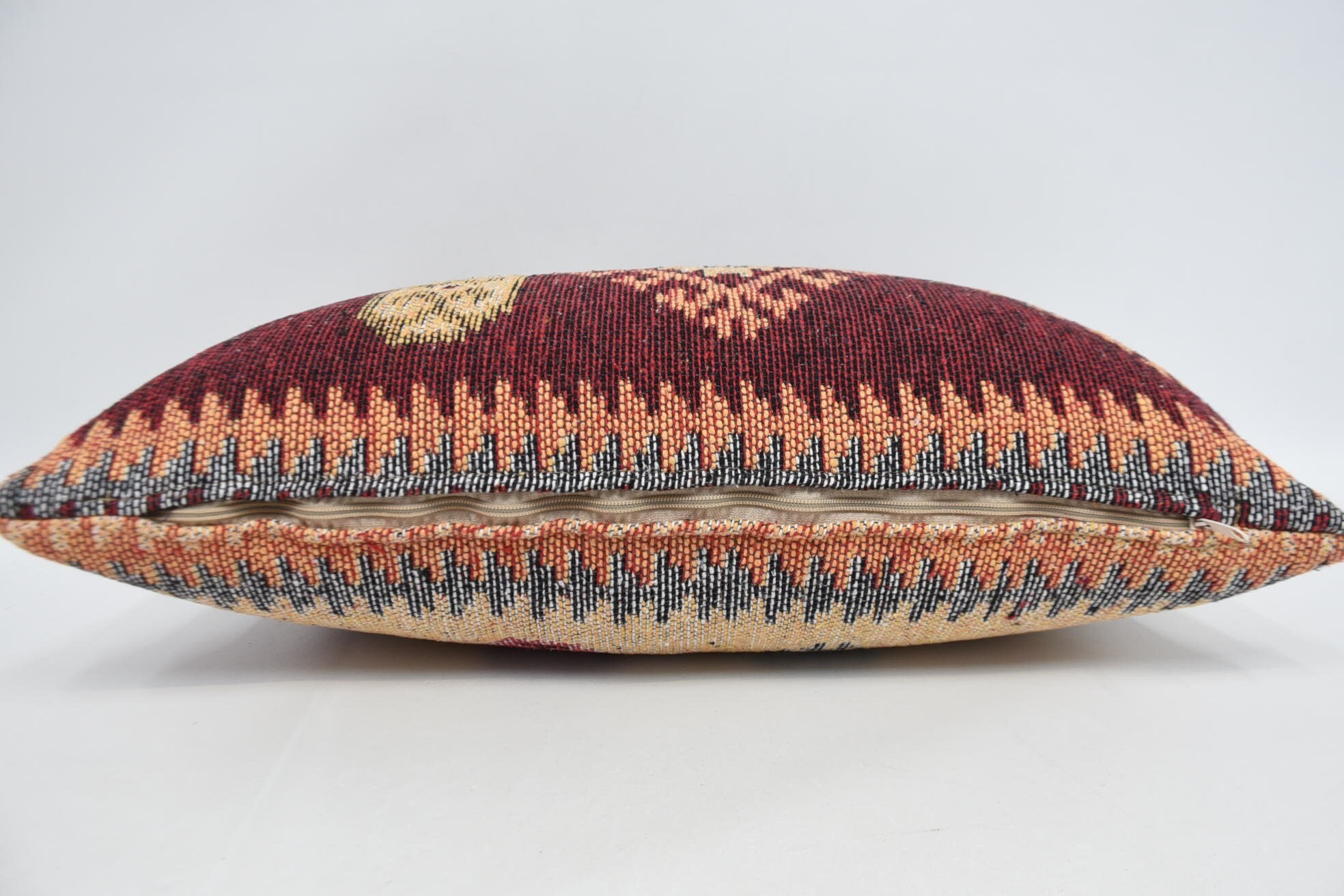 Home Decor Pillow, Designer Throw Pillow Sham, 16"x24" Orange Pillow Case, Kilim Pillow Cover, Boho Pillow Sham Cover