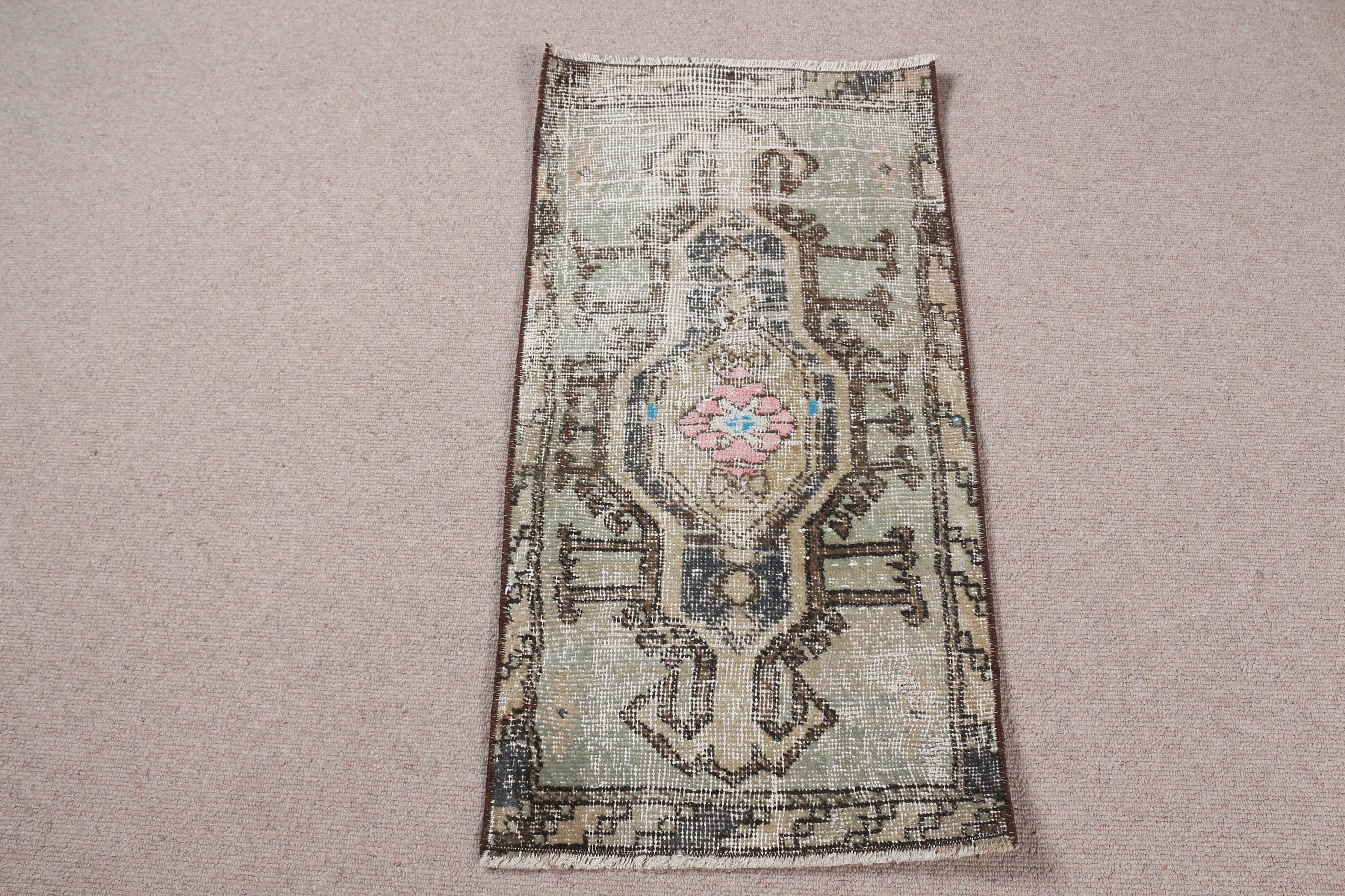 Turkish Rug, Home Decor Rug, Cool Rug, Car Mat Rugs, Wall Hanging Rug, 1.5x2.9 ft Small Rug, Vintage Rug, Wedding Rugs, Green Kitchen Rug