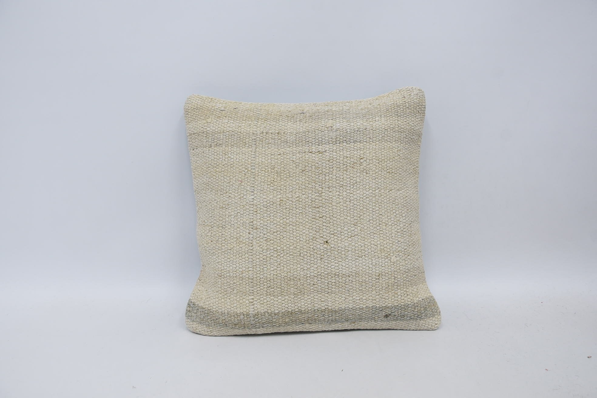 Farmhouse Pillow, 16"x16" White Cushion, Home Decor Pillow, Kilim Pillow, Neutral Pillow Case, Interior Designer Pillow