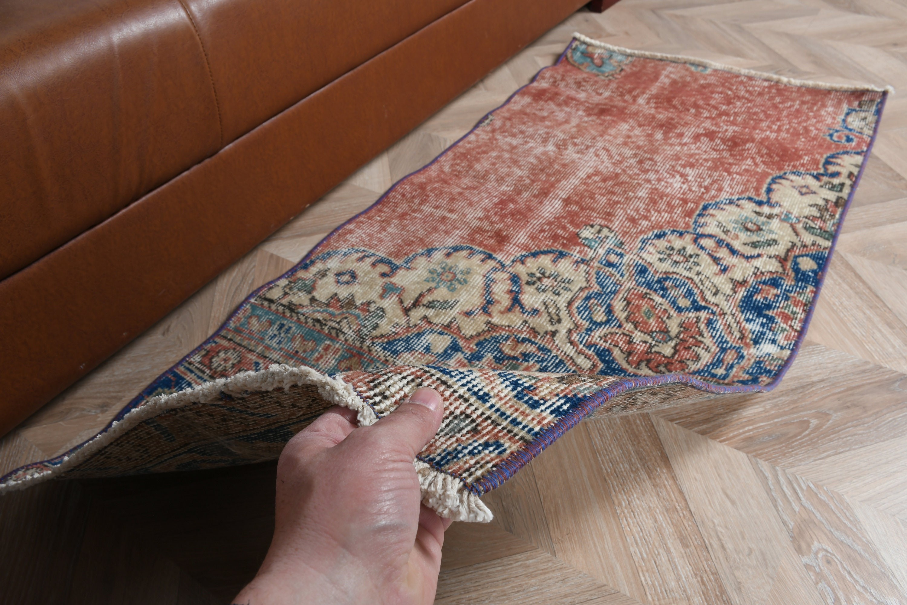 Red Cool Rug, Rugs for Car Mat, Entry Rugs, 2x4.2 ft Small Rug, Vintage Rug, Wool Rugs, Bedroom Rug, Turkish Rug, Muted Rug, Anatolian Rugs