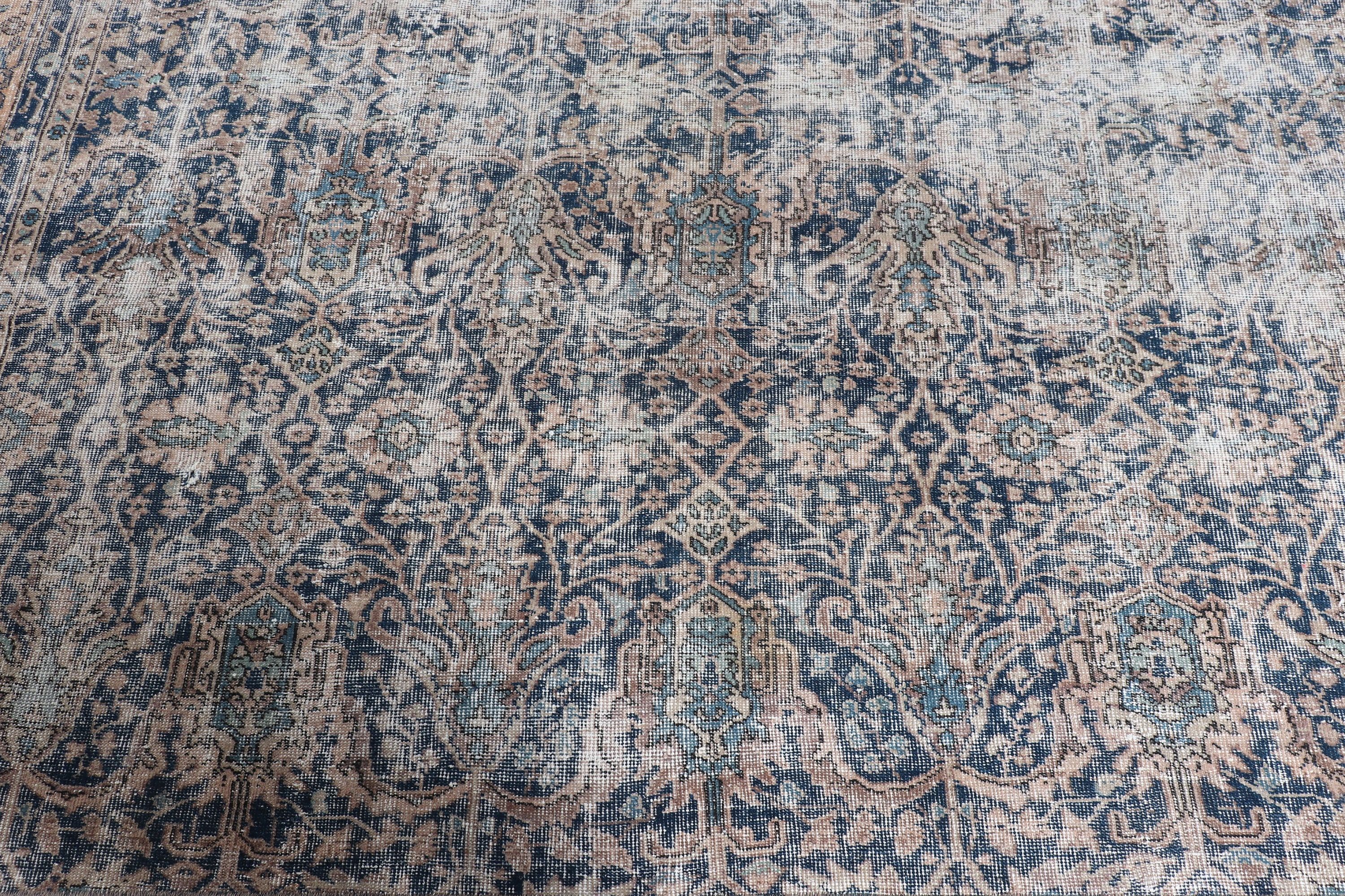 Indoor Rug, Oushak Rug, Vintage Rugs, Blue Kitchen Rug, Rugs for Dining Room, Floor Rug, 4.1x7.5 ft Area Rug, Turkish Rugs, Office Rug