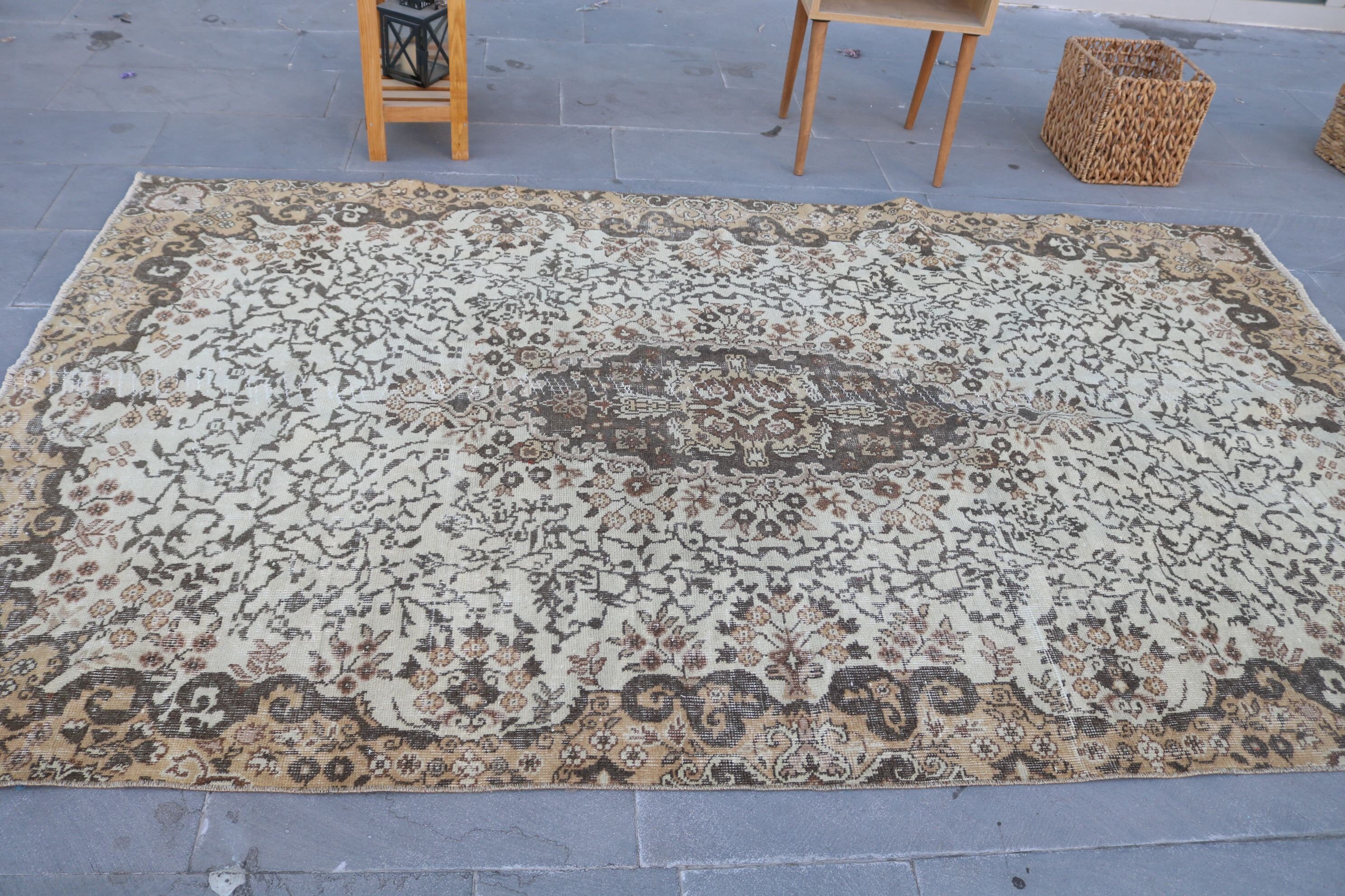 Living Room Rug, Anatolian Rugs, Salon Rug, Vintage Rugs, Turkish Rug, Rugs for Bedroom, 5.3x9 ft Large Rugs, Antique Rug, Pale Rugs