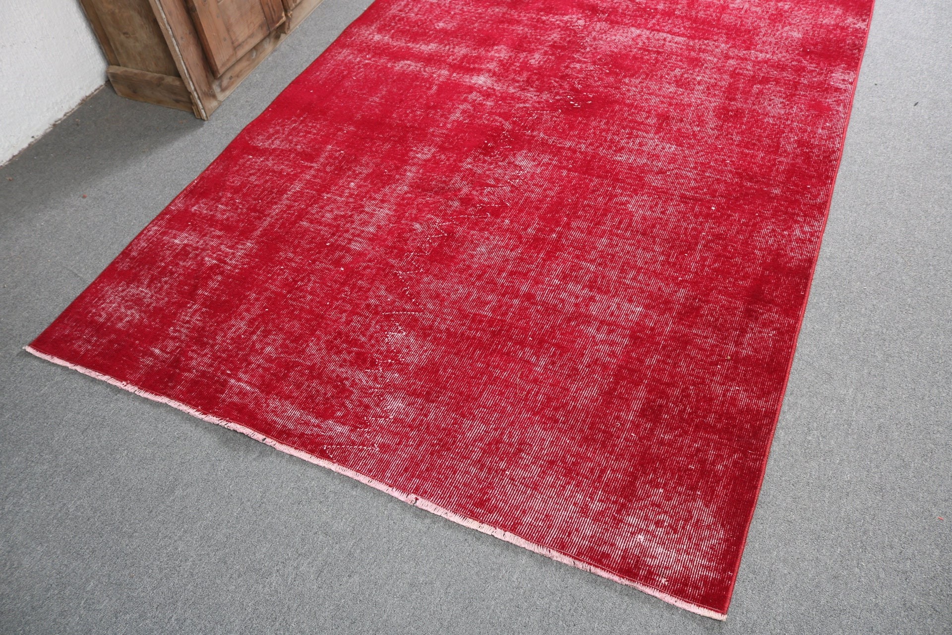 Nursery Rug, 4.9x7.9 ft Area Rug, Red Geometric Rug, Oushak Rug, Oushak Area Rug, Turkish Rugs, Rugs for Area, Handwoven Rug, Vintage Rugs