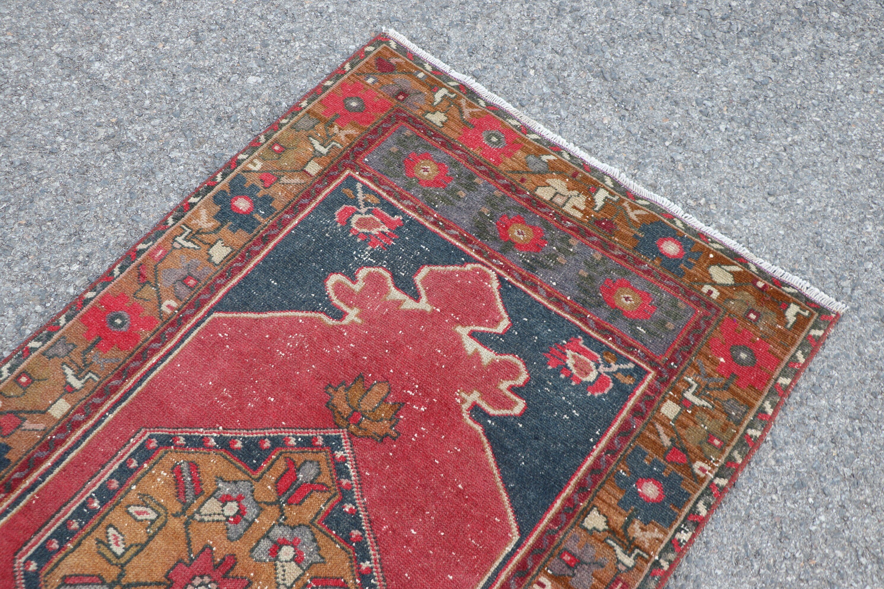 Rugs for Kitchen, Vintage Rug, Oushak Rugs, Kitchen Rug, Turkish Rug, Antique Rug, Entry Rug, Red Home Decor Rug, 3.1x6 ft Accent Rug