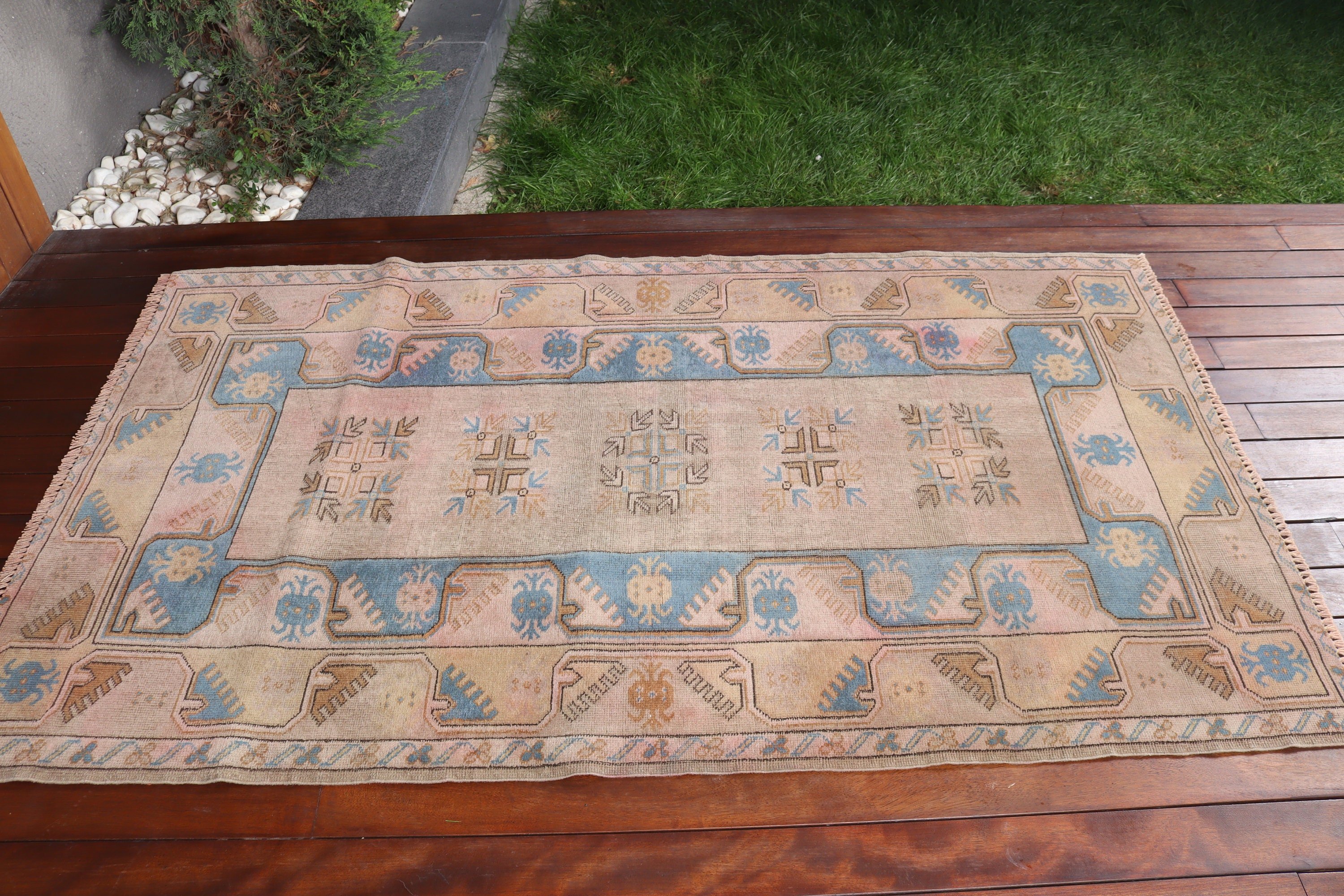 Lüks Halı, Yatak Odası Halıları, 3,7x6,4 ft Aksan Halıları, Ofis Halısı, Vintage Halılar, Türk Halıları, Çocuk Halıları, Bej El Dokuma Halı, Antika Halı