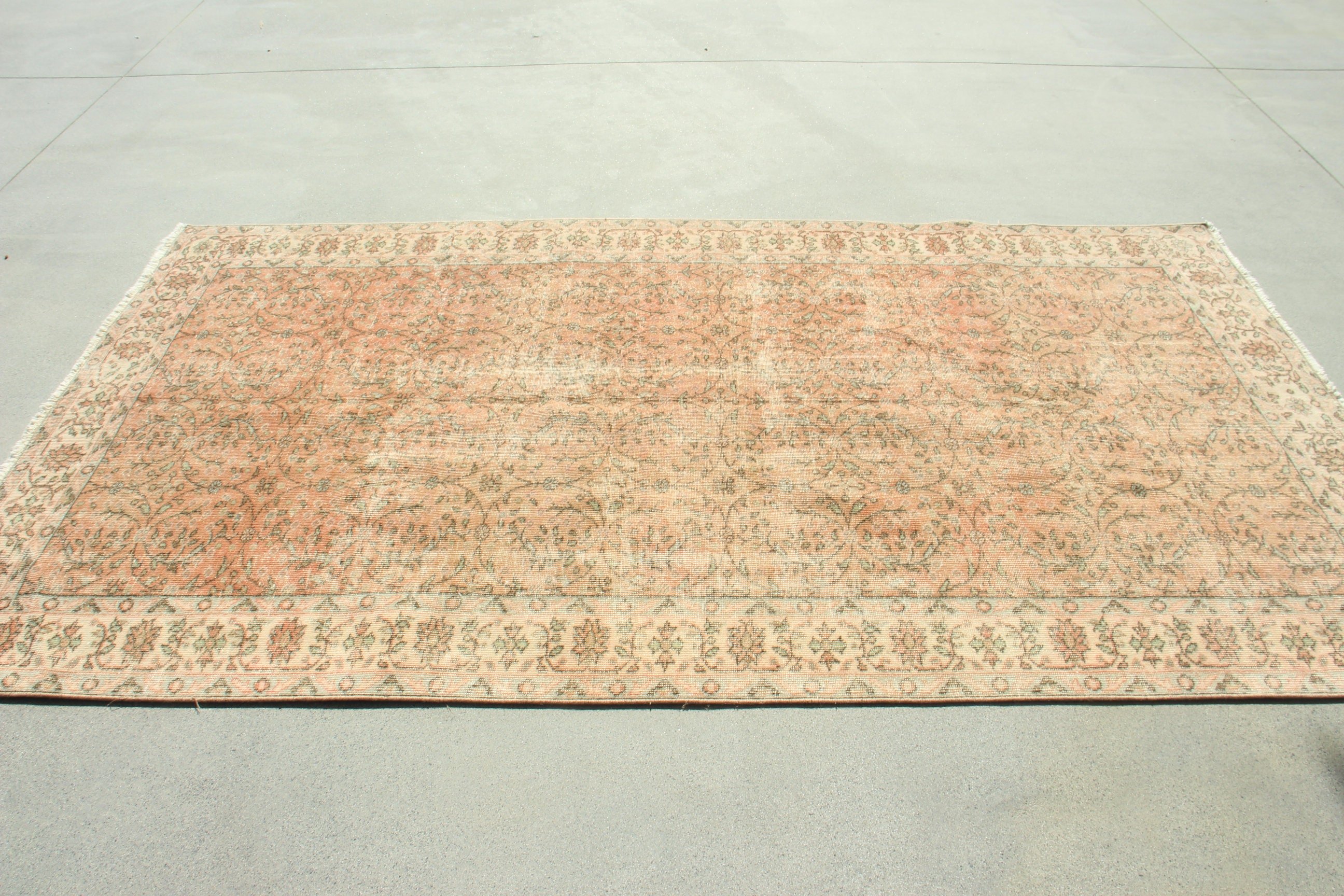 Egzotik Halı, Türk Halıları, Büyük Boho Halısı, 4,9x8,9 ft Büyük Halı, Yer Halısı, Vintage Halılar, Pembe Düz Dokuma Halılar, Oturma Odası Halıları, Oushak Halıları