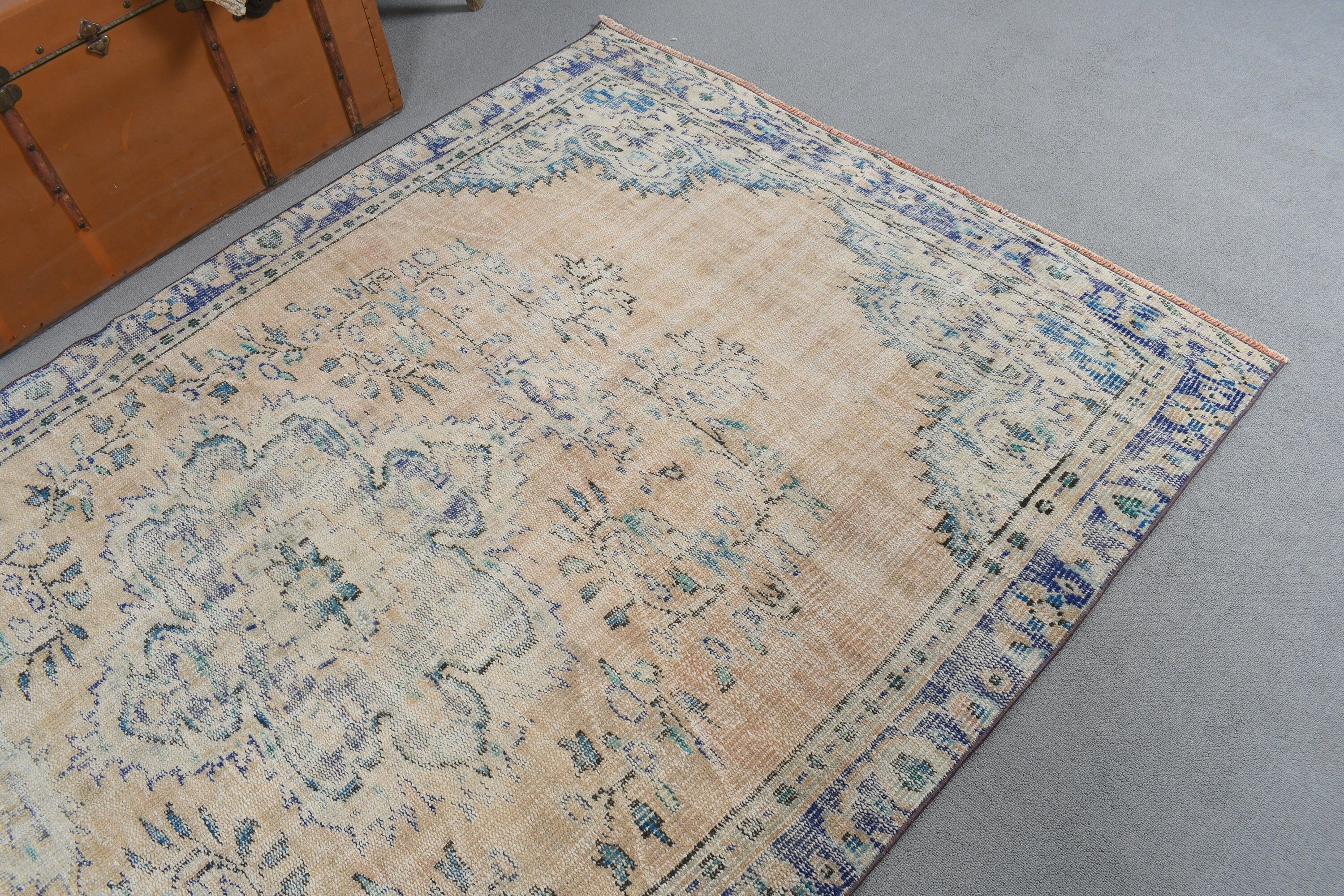 Oturma Odası Halıları, Türk Halıları, Lüks Halı, Büyük Boho Halıları, Havalı Halı, Salon Halısı, Bej Mutfak Halısı, 4,9x8,2 ft Büyük Halı, Vintage Halı