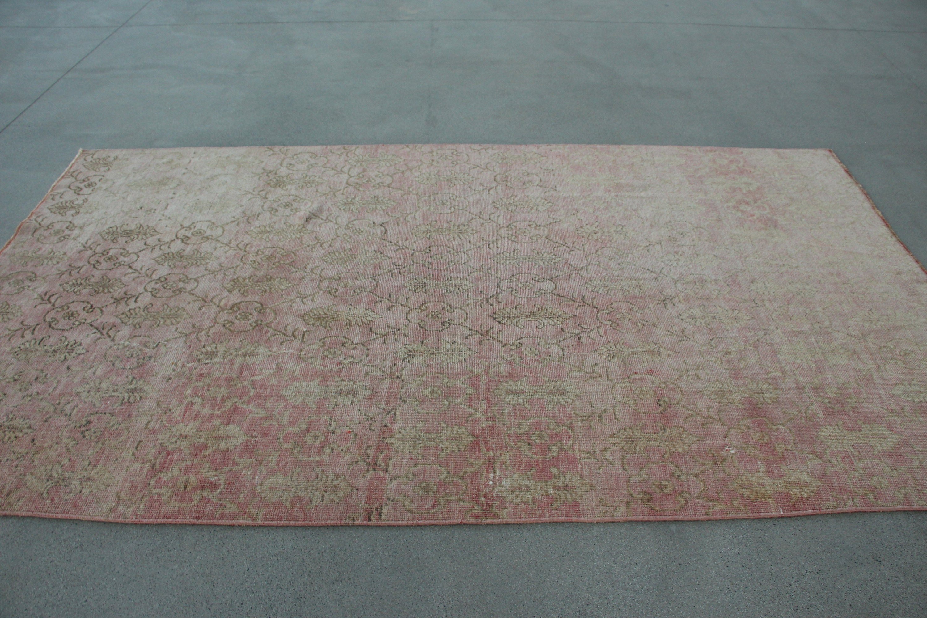 Kitchen Rug, Living Room Rug, Home Decor Rugs, Dining Room Rug, Pink  5.2x9.1 ft Large Rug, Vintage Rug, Boho Rug, Turkish Rug