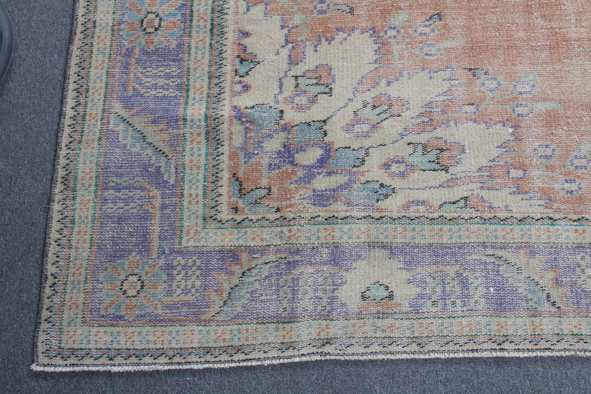 Türk Halısı, 7.1x10.7 ft Büyük Boy Halı, Yer Halısı, Vintage Halı, Oturma Odası Halısı, Turuncu Mutfak Halısı, Oryantal Halı, Estetik Halı, Salon Halısı