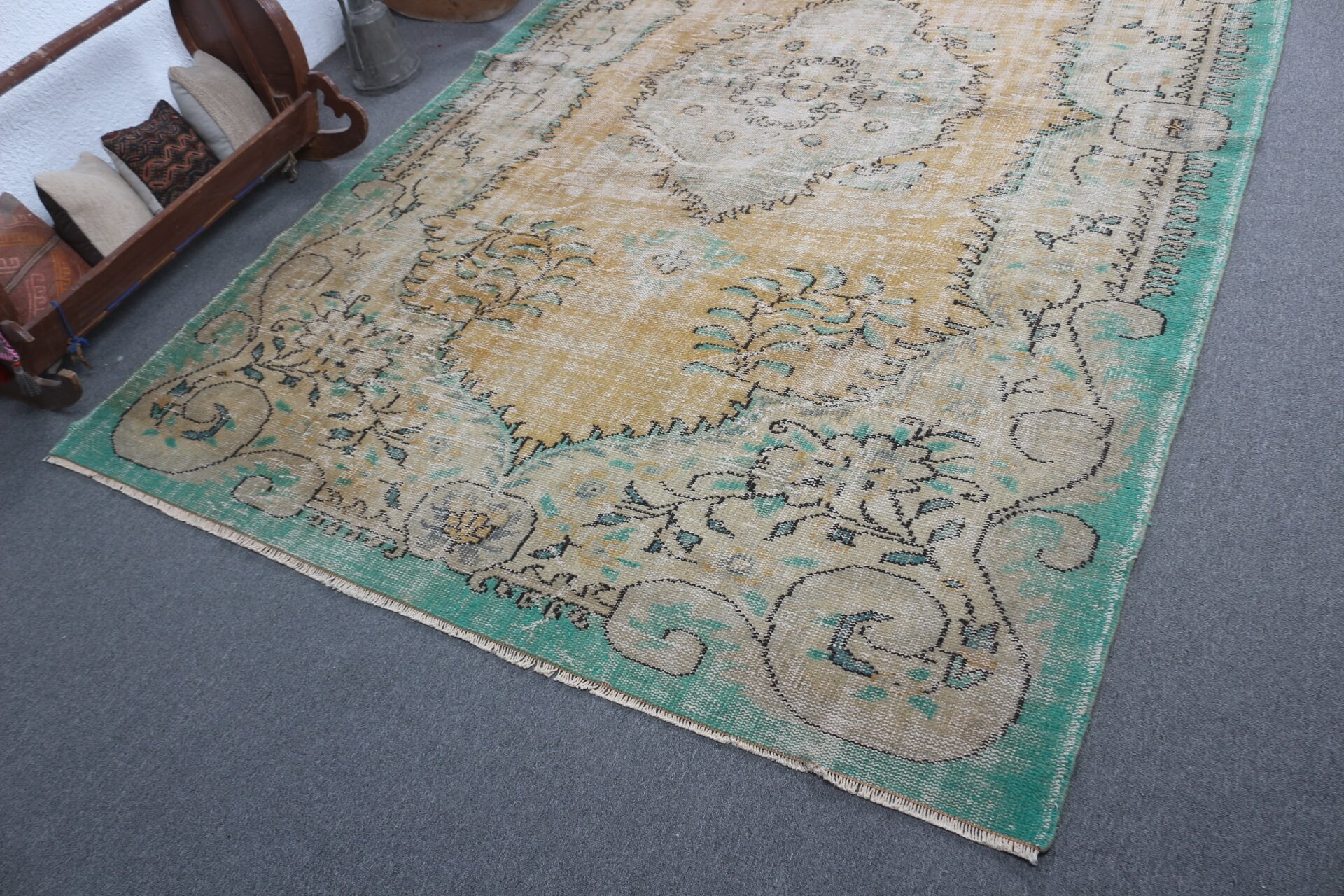 Salon Rugs, Beige Antique Rug, Dining Room Rug, Turkish Rug, 6.5x10.3 ft Large Rug, Vintage Rugs, Cool Rug, Bedroom Rugs, Vintage Decor Rug