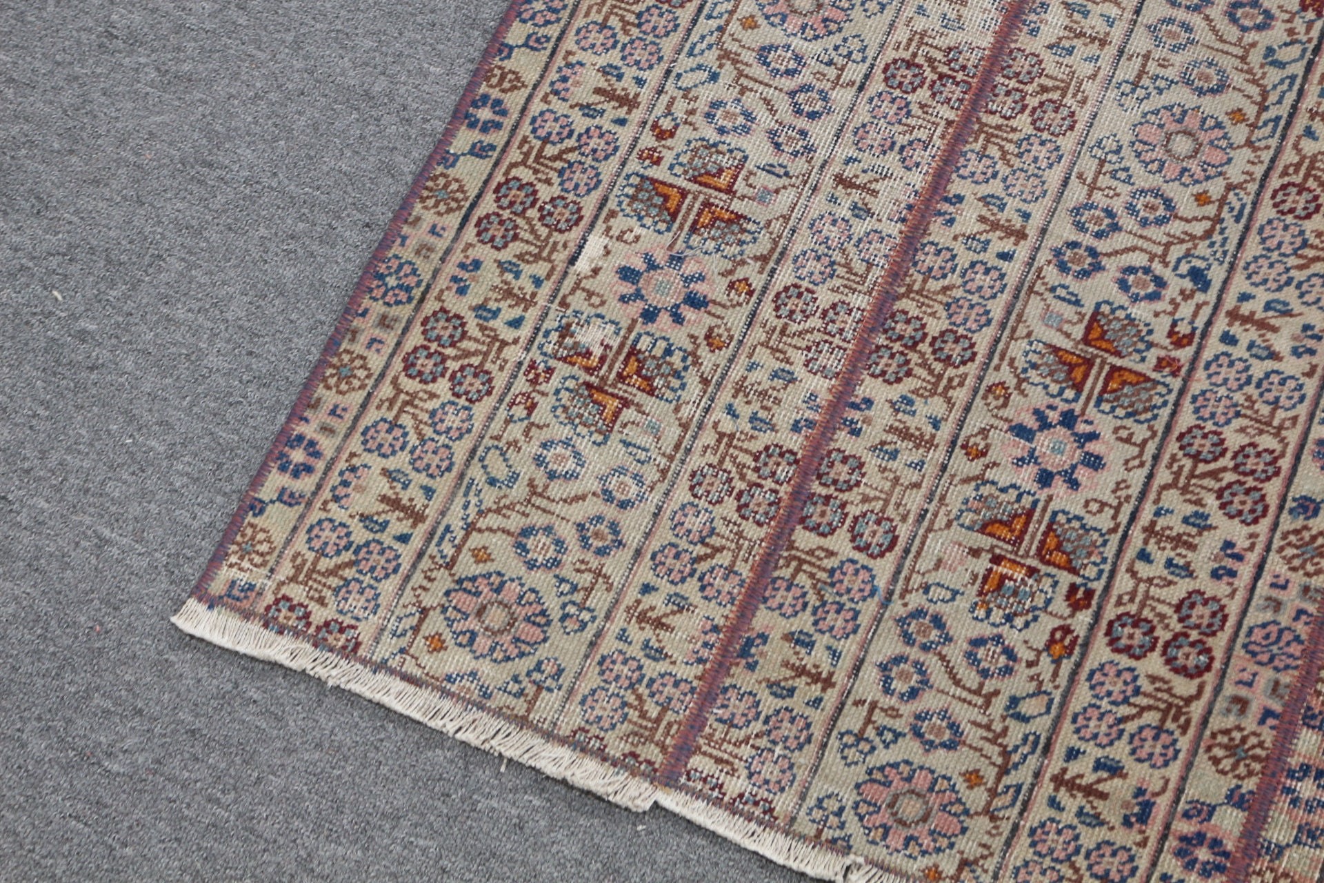 Vintage Halı, Retro Halılar, Oryantal Halı, Yün Halı, Yatak Odası Halıları, 2.6x4.5 ft Küçük Halı, Duvara Asılı Halı, Mavi Oryantal Halı, Türk Halısı