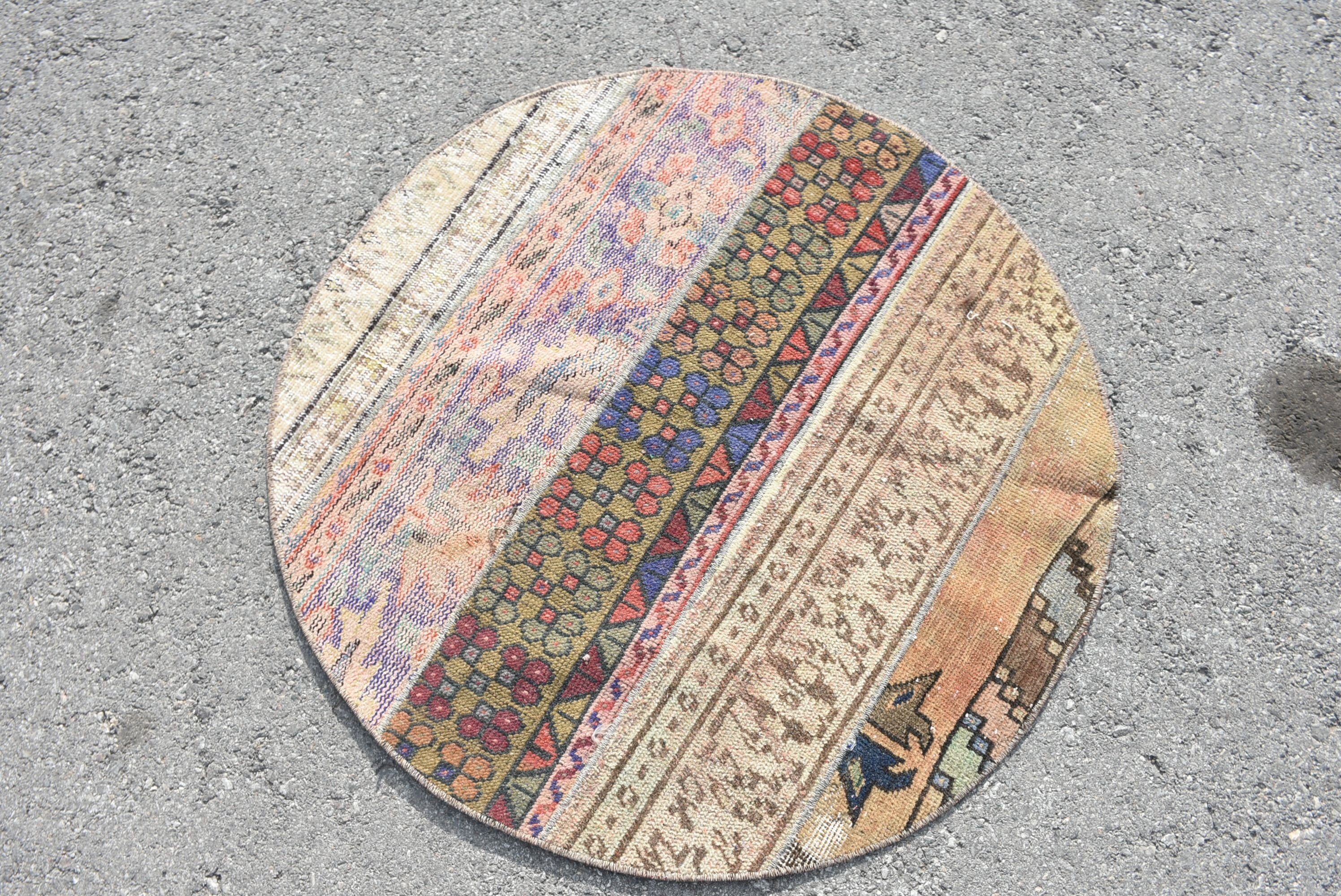 Vintage Halı, Yün Halı, Soluk Halı, 3x3 ft Küçük Halılar, Mavi Yün Halı, Yatak Odası Halısı, Kapı Paspası Halıları, Türk Halısı, Çocuk Halısı