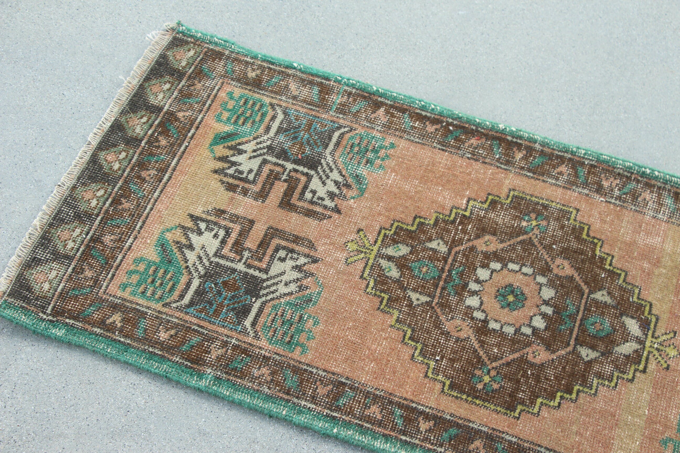 1.6x3.5 ft Küçük Halılar, Ev Dekorasyonu Halısı, Çocuk Halısı, Boho Halısı, Türk Halıları, Vintage Halılar, Küçük Alan Halısı, Oushak Halıları, Kahverengi Yatak Odası Halıları