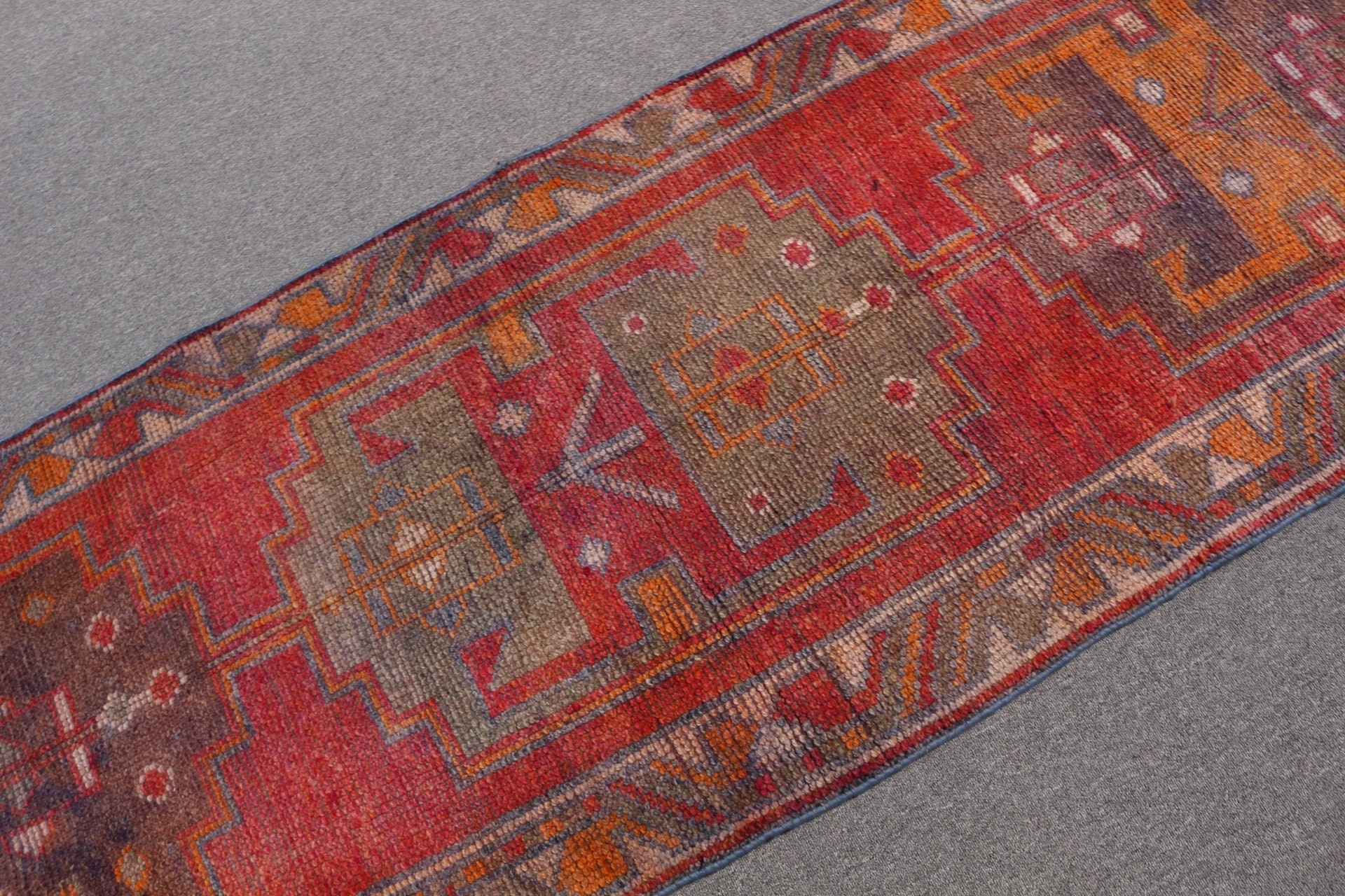 Rugs for Runner, Antique Rugs, Red Wool Rug, Turkish Rug, Eclectic Rug, Kitchen Rug, Vintage Rugs, 2.9x10.6 ft Runner Rug, Hallway Rug