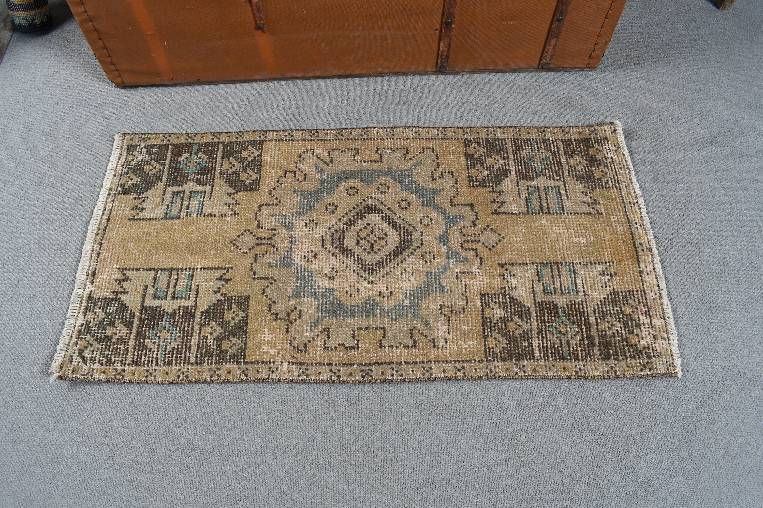 Vintage Halılar, Türk Halısı, Küçük Boho Halısı, Yeşil 1.6x3.1 ft Küçük Halılar, Banyo Halıları, Ev Dekor Halısı