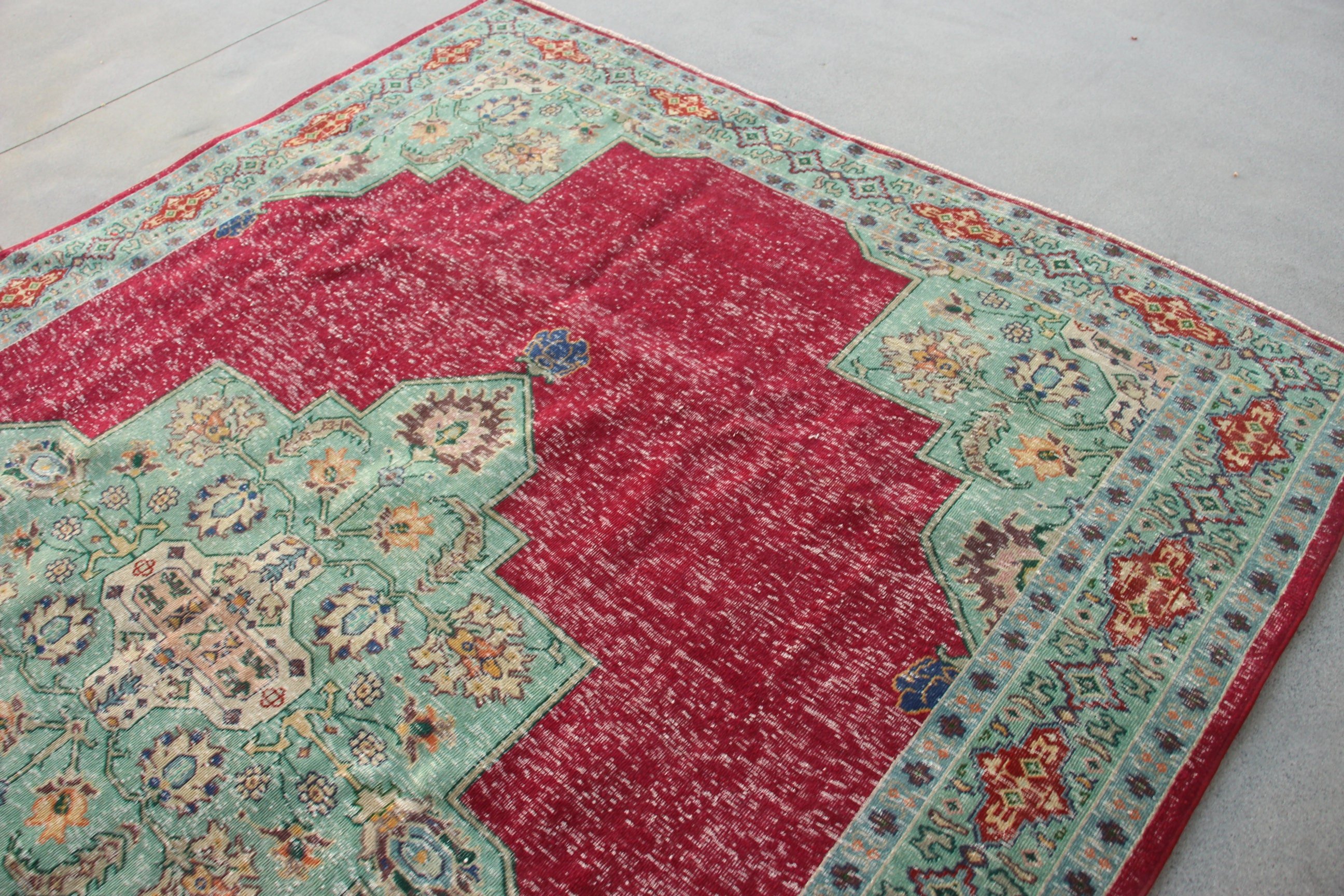 Boho Rug, Saloon Rugs, Oriental Rugs, Oversize Turkish Rug, Vintage Rugs, Turkish Rugs, 7.4x10 ft Oversize Rugs, Red Oriental Rugs