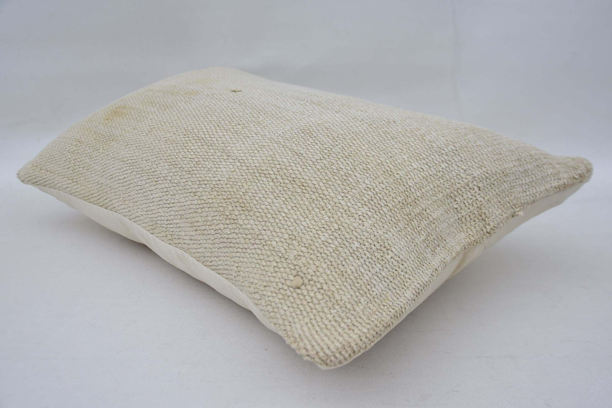 Luxury Pillow Case, 12"x20" Beige Pillow Sham, Rustic Cushion Case, Boho Pillow, Boho Pillow Sham Cover, Vintage Kilim Pillow