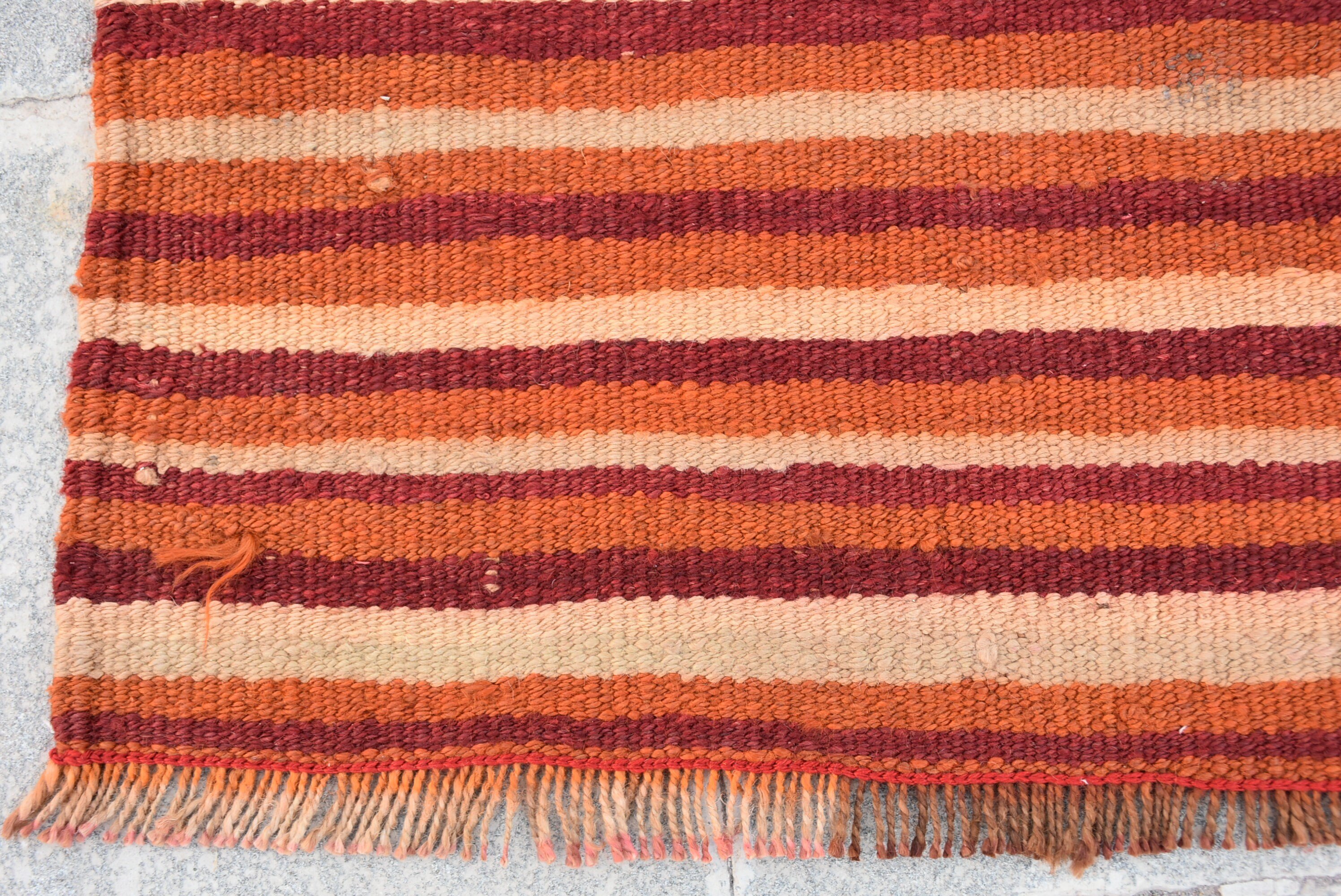 Orange Oushak Rug, Vintage Rug, Kilim, 5.3x7.2 ft Area Rugs, Art Rug, Indoor Rug, Turkish Rug, Dining Room Rug, Moroccan Rugs, Oriental Rug