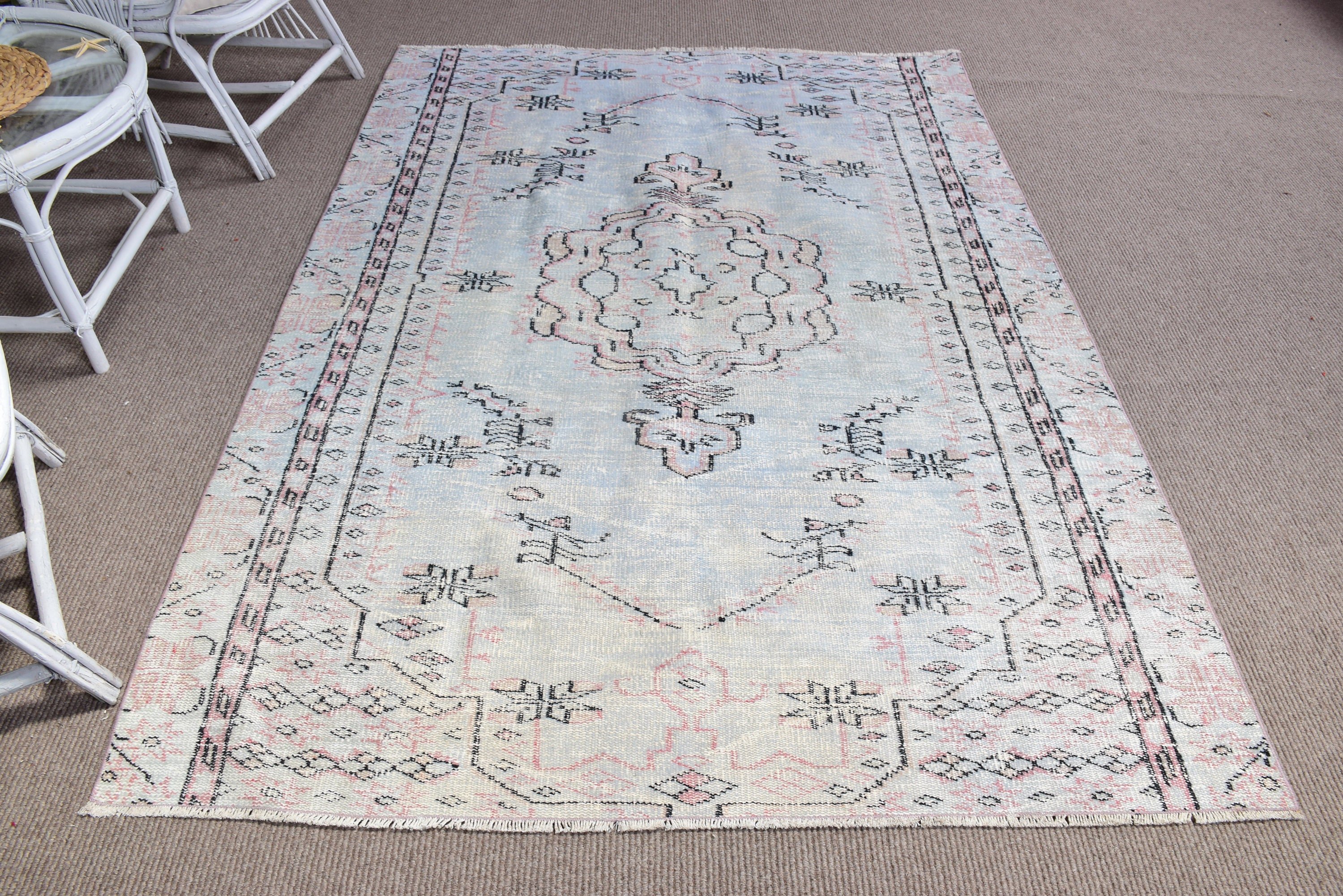 Türk Halısı, Mavi Açıklama Halısı, Düz Dokuma Halılar, Egzotik Halı, Mutfak Halıları, Çocuk Odası Halıları, 5,3x7,4 ft Alan Halıları, Vintage Halı, Mutfak Halısı