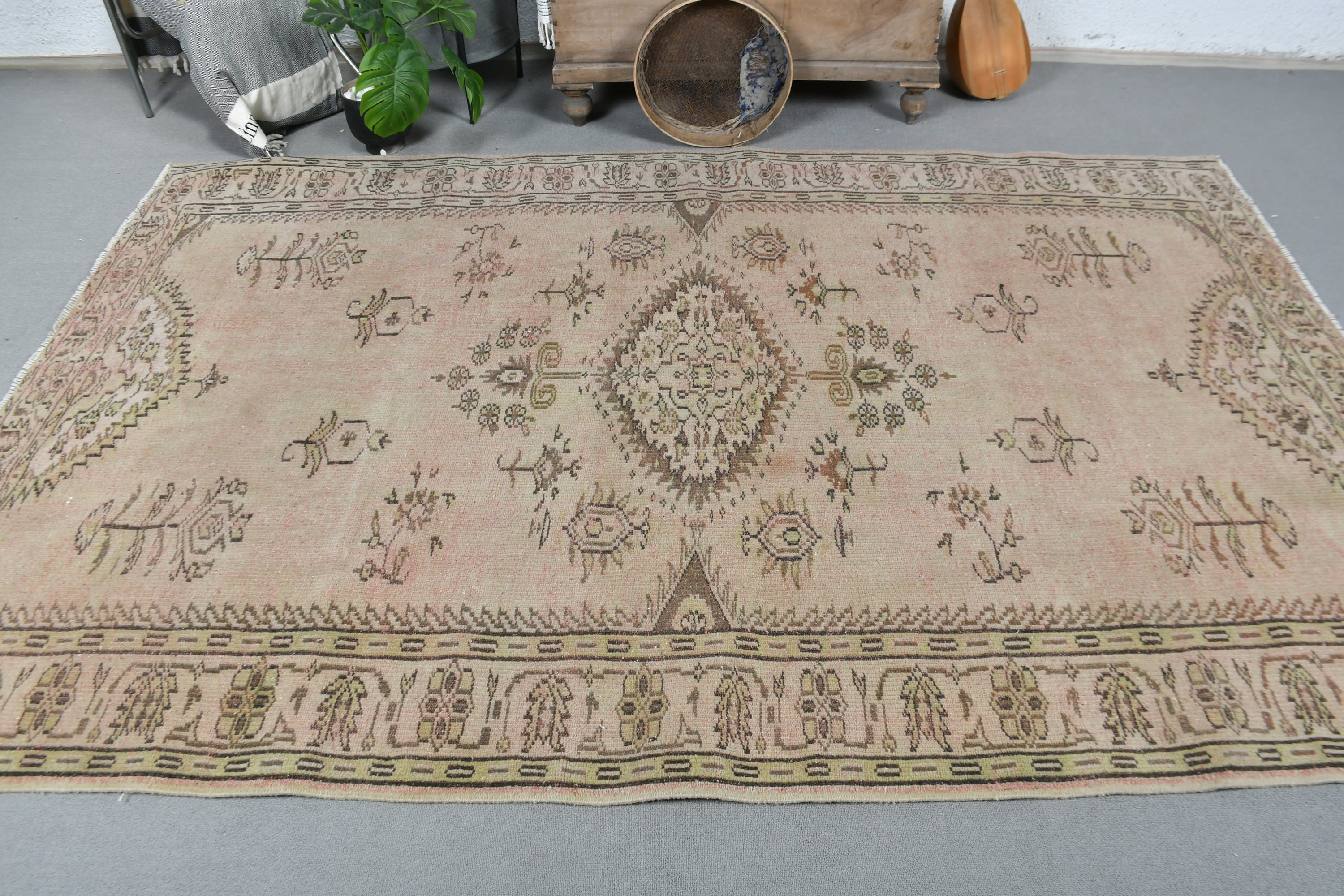 Living Room Rug, Turkish Rug, Bedroom Rug, Vintage Rug, Green Moroccan Rug, Home Decor Rugs, Rugs for Dining Room, 6x9.1 ft Large Rug