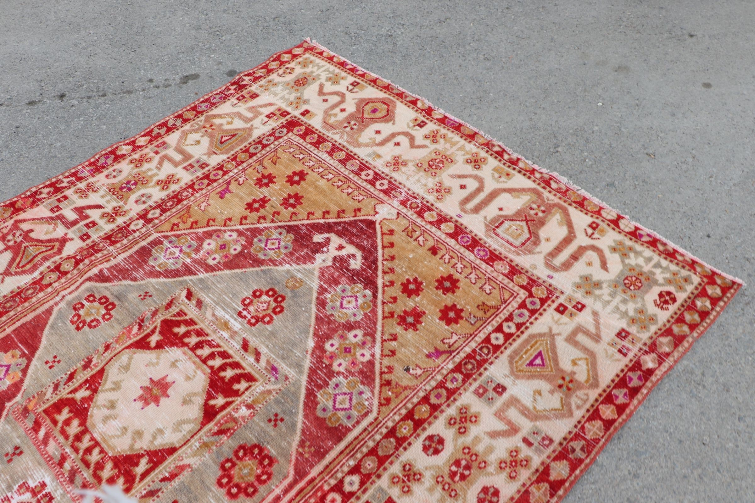 Vintage Rugs, 5.4x7.7 ft Large Rugs, Turkish Rugs, Red Oriental Rug, Living Room Rug, Anatolian Rugs, Dining Room Rug