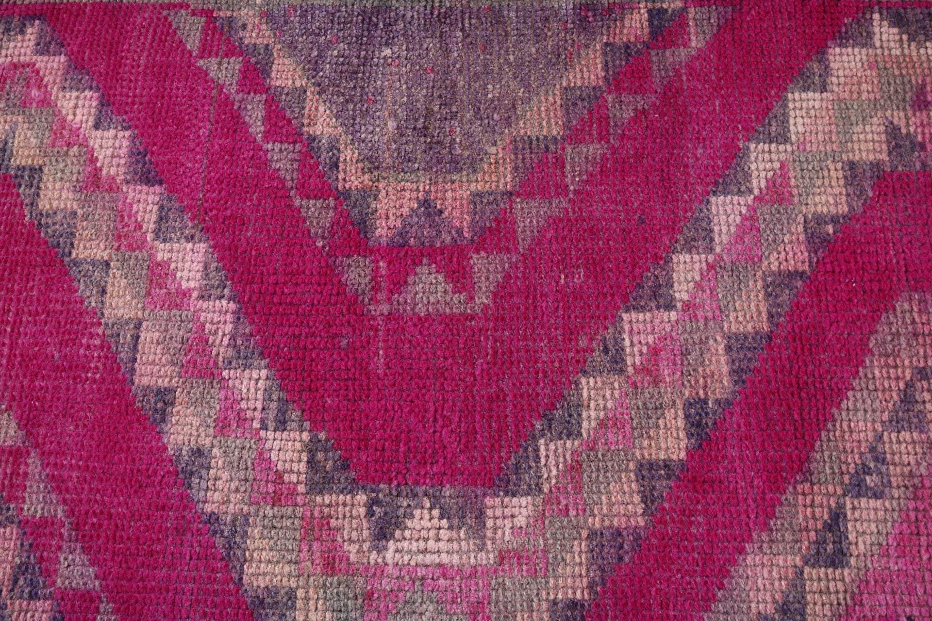 Geometric Rug, 3.3x11.7 ft Runner Rug, Anatolian Rug, Pink Moroccan Rug, Corridor Rug, Vintage Rug, Long Runner Rug, Turkish Rug, Floor Rug