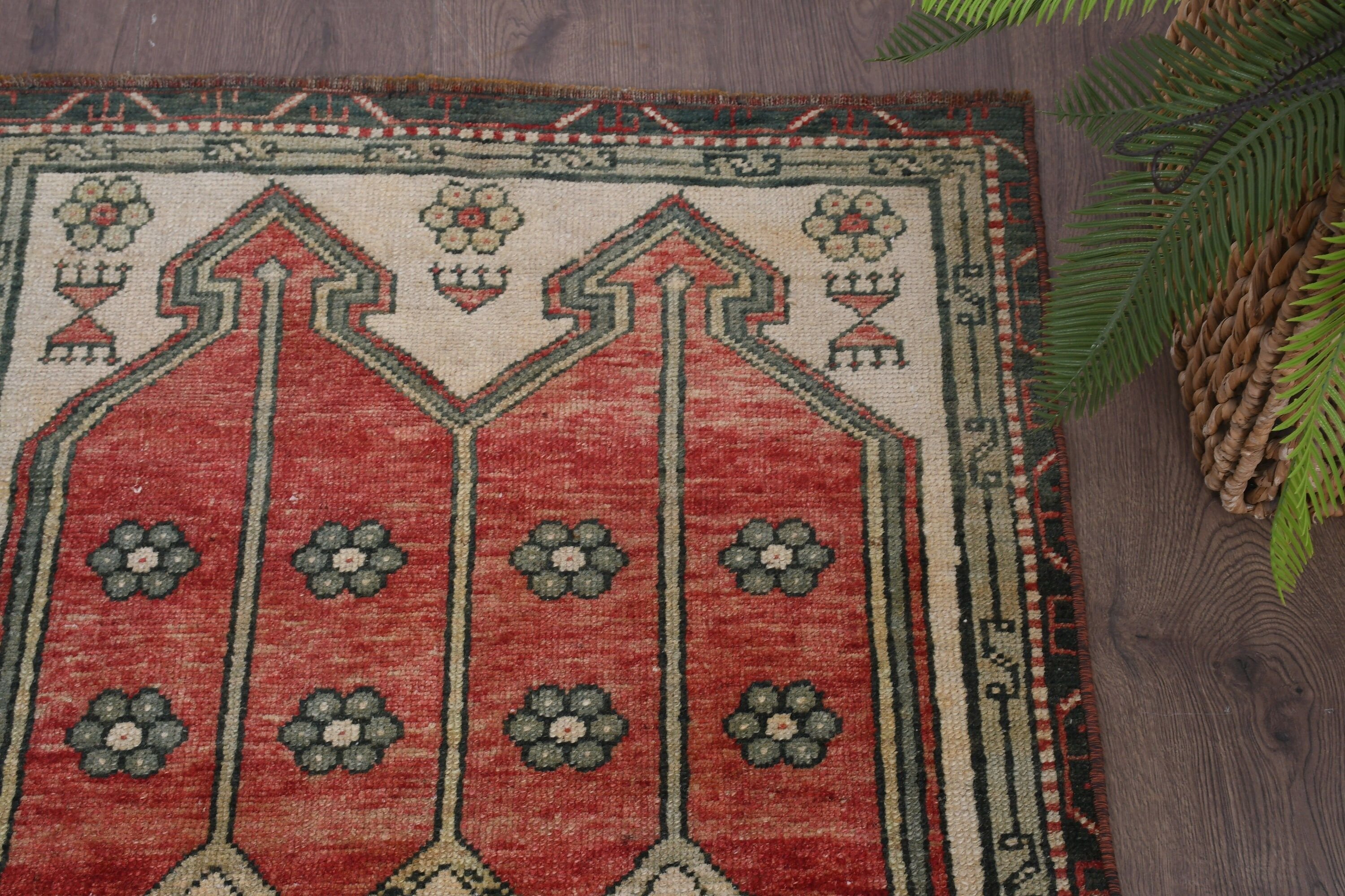 Red Antique Rug, Moroccan Rugs, Vintage Rug, Car Mat Rugs, 2.3x5.3 ft Small Rug, Turkish Rug, Entryway Rug Rugs, Kitchen Rug