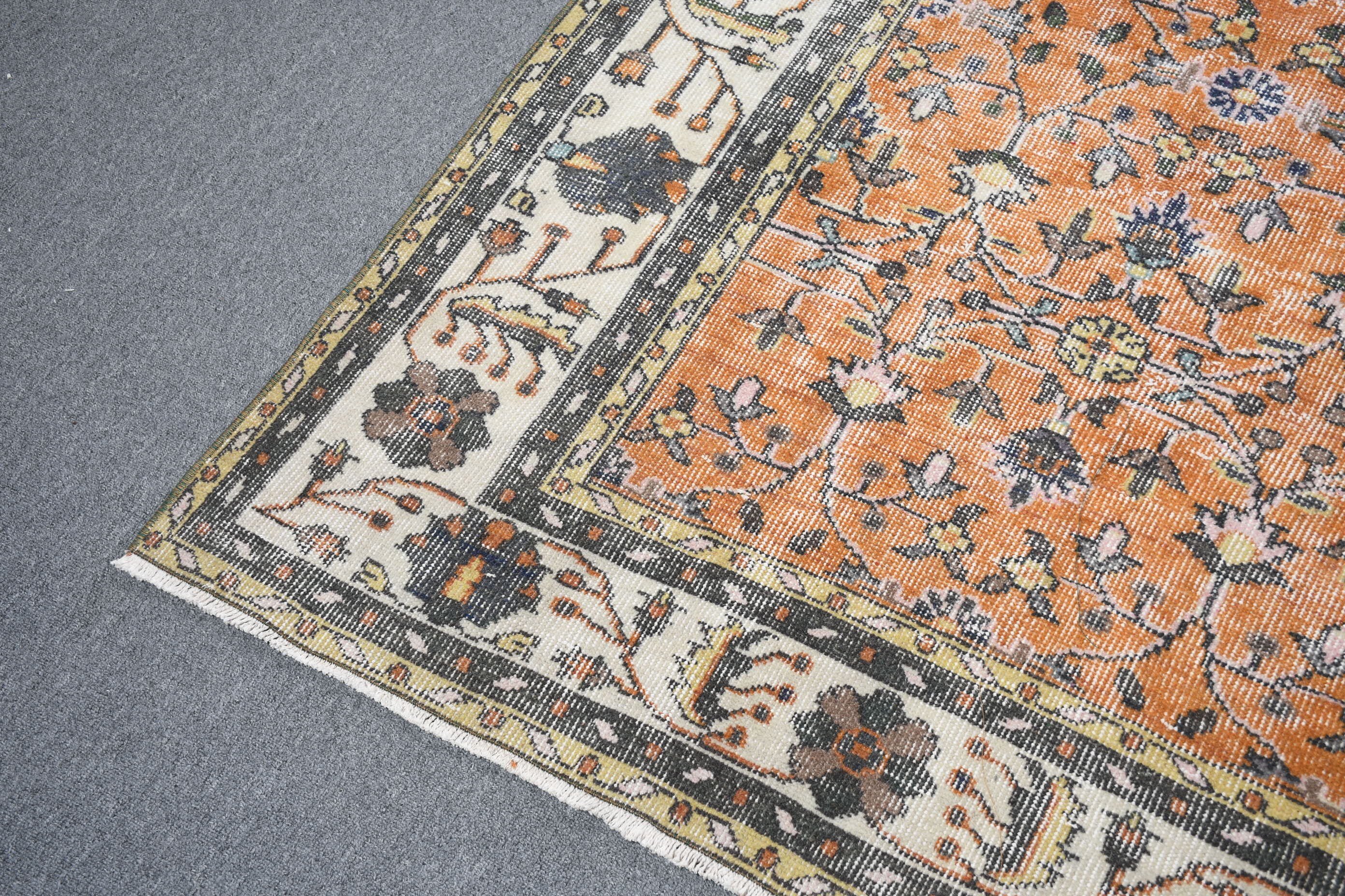 Vintage Rug, Turkish Rug, Bohemian Rugs, Oriental Rug, Dining Room Rugs, Salon Rugs, Orange Kitchen Rug, 6.3x10.3 ft Large Rug, Antique Rug