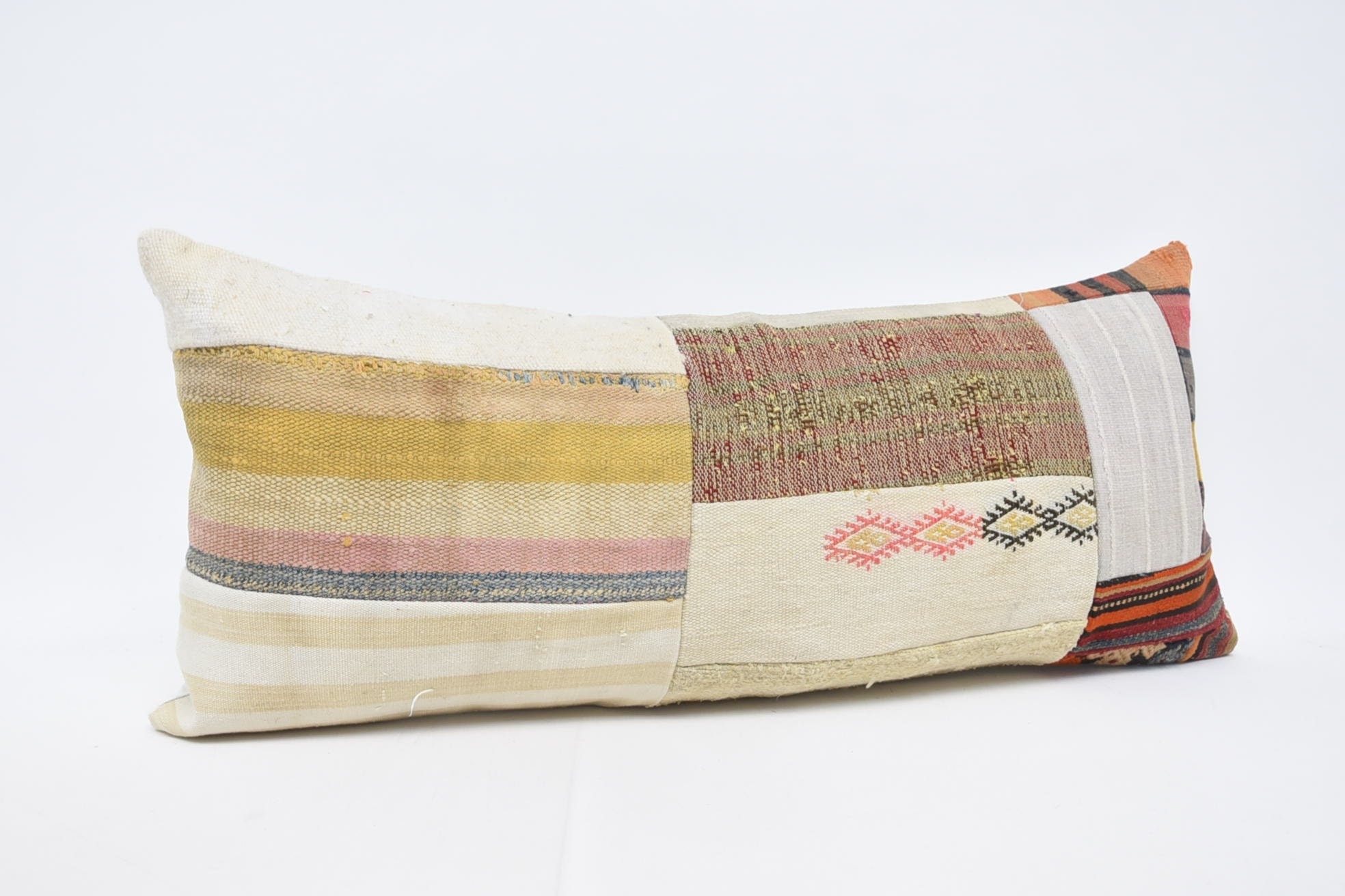 Kilim Pillow Cover, 16"x36" Beige Cushion, Wholesale Pillow Sham, Pillow for Couch, Outdoor Throw Cushion, Ethnical Kilim Rug Pillow