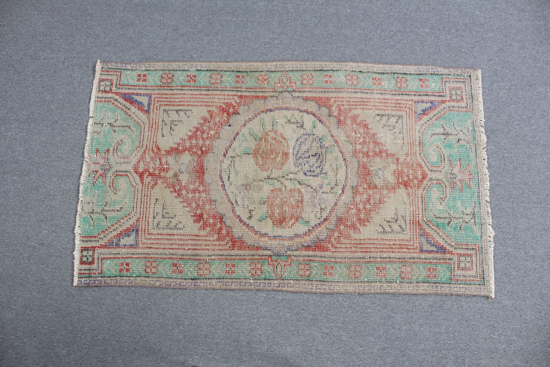 Yün Halı, Sevimli Halı, Vintage Halı, Banyo Halıları, Soluk Halılar, Kırmızı 2.6x4.4 ft Küçük Halı, Türk Halısı, Banyo Halıları