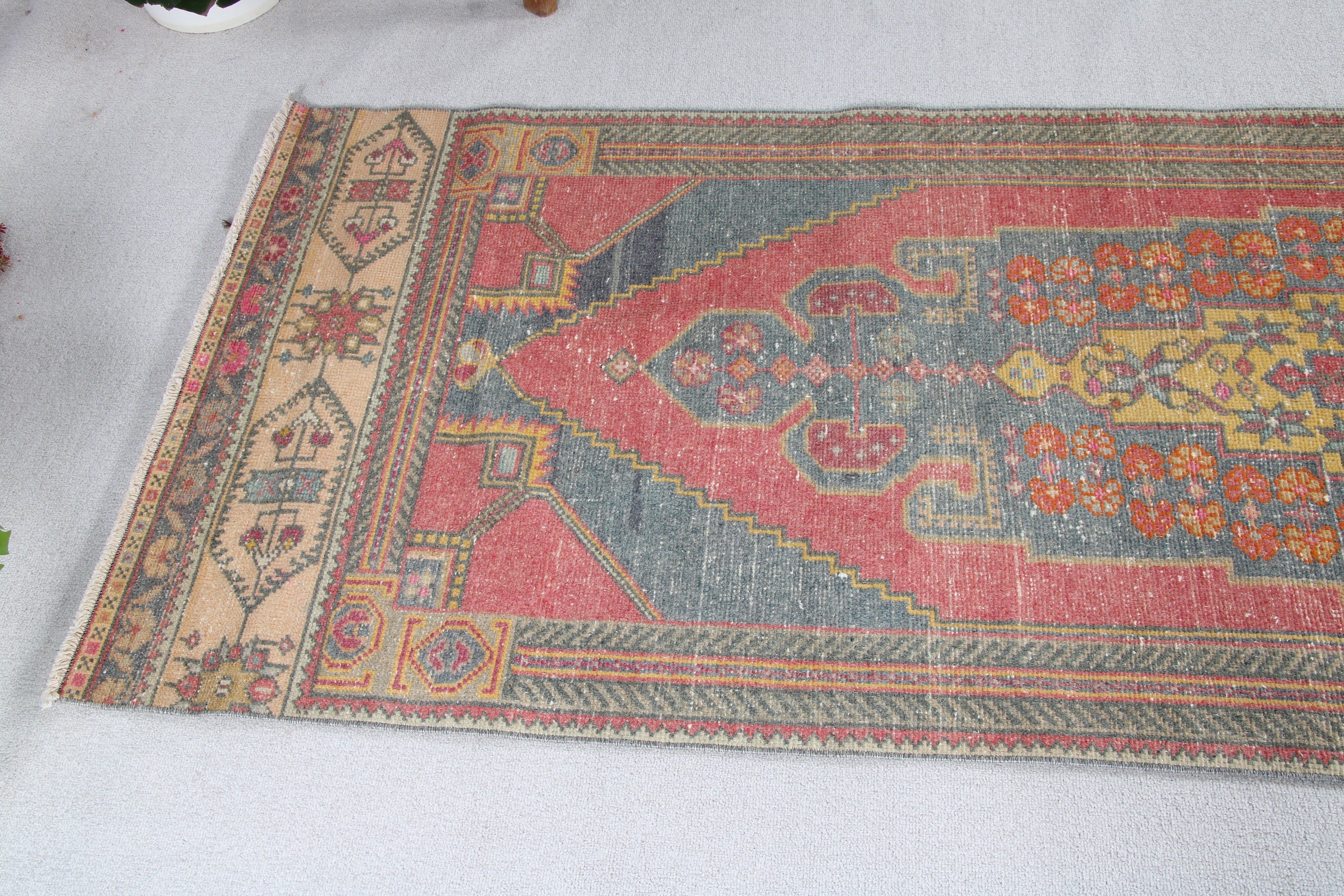 Lüks Halılar, Vintage Halılar, Aztek Halısı, Kırmızı Oryantal Halı, 3.1x9.9 ft Runner Halıları, Ev Dekorasyonu Halıları, Türk Halısı, Mutfak Halıları, Merdiven Halıları