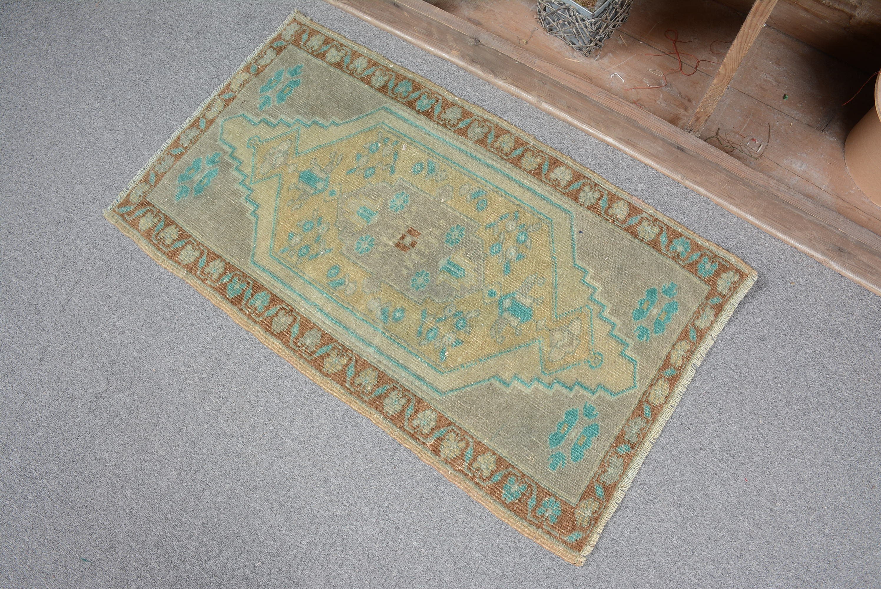 Door Mat Rug, Turkish Rugs, 1.8x3.1 ft Small Rug, Green Oushak Rug, Vintage Rugs, Nursery Rug, Cool Rugs, Rugs for Door Mat, Anatolian Rug