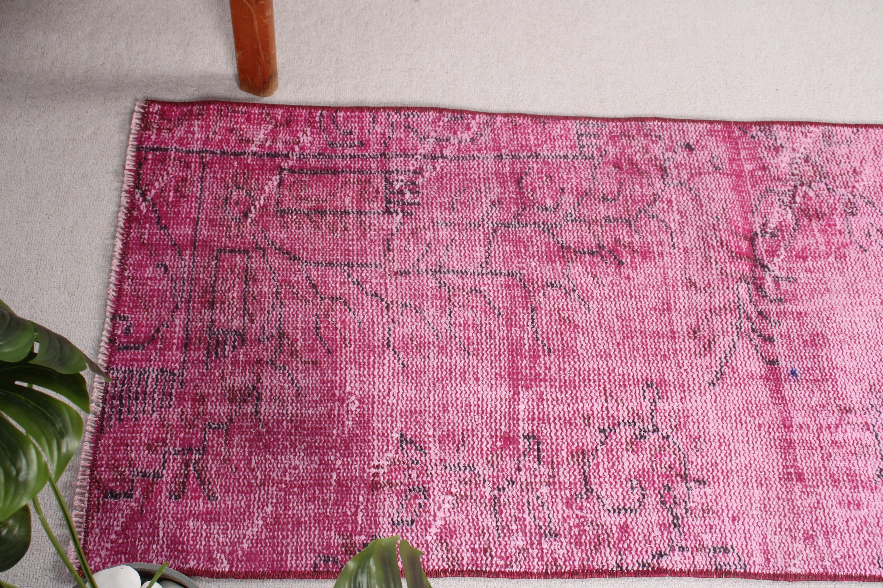 Pembe Antika Halılar, Banyo Halıları, Hindi Halıları, Düz Dokuma Halı, Küçük Boho Halısı, Türk Halıları, Vintage Halı, Lüks Halılar, 2x5 ft Küçük Halılar