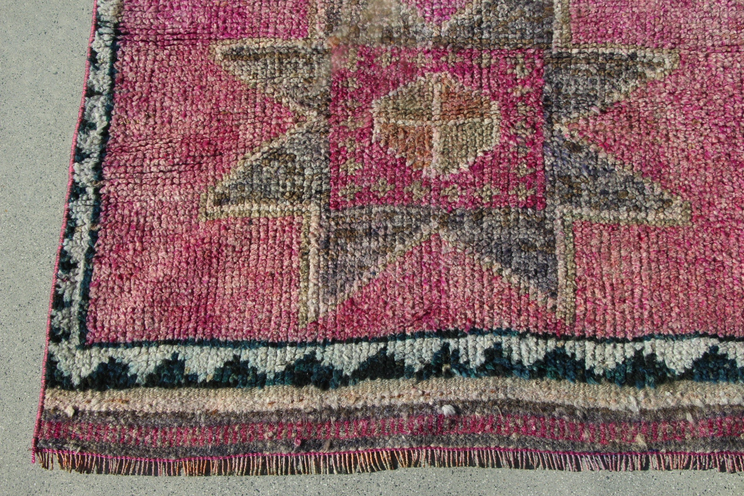 Stair Rugs, Bedroom Rug, 3x9.2 ft Runner Rugs, Ethnic Rugs, Corridor Rug, Vintage Rugs, Geometric Rugs, Turkish Rugs, Pink Neutral Rugs