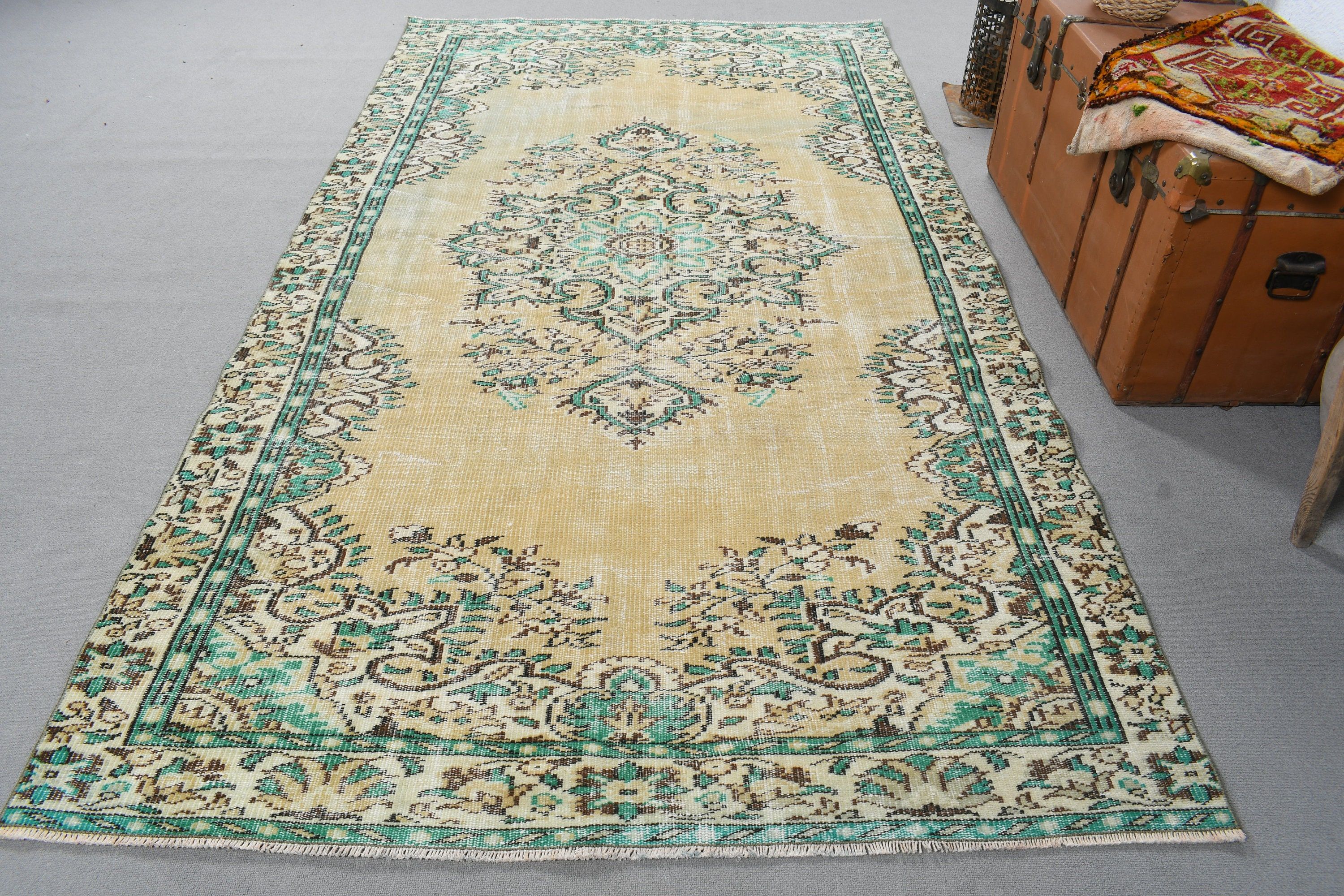 Salon Rugs, 5.2x9.5 ft Large Rugs, Cool Rugs, Boho Rug, Vintage Rug, Dining Room Rug, Turkish Rugs, Rugs for Bedroom, Beige Oriental Rug