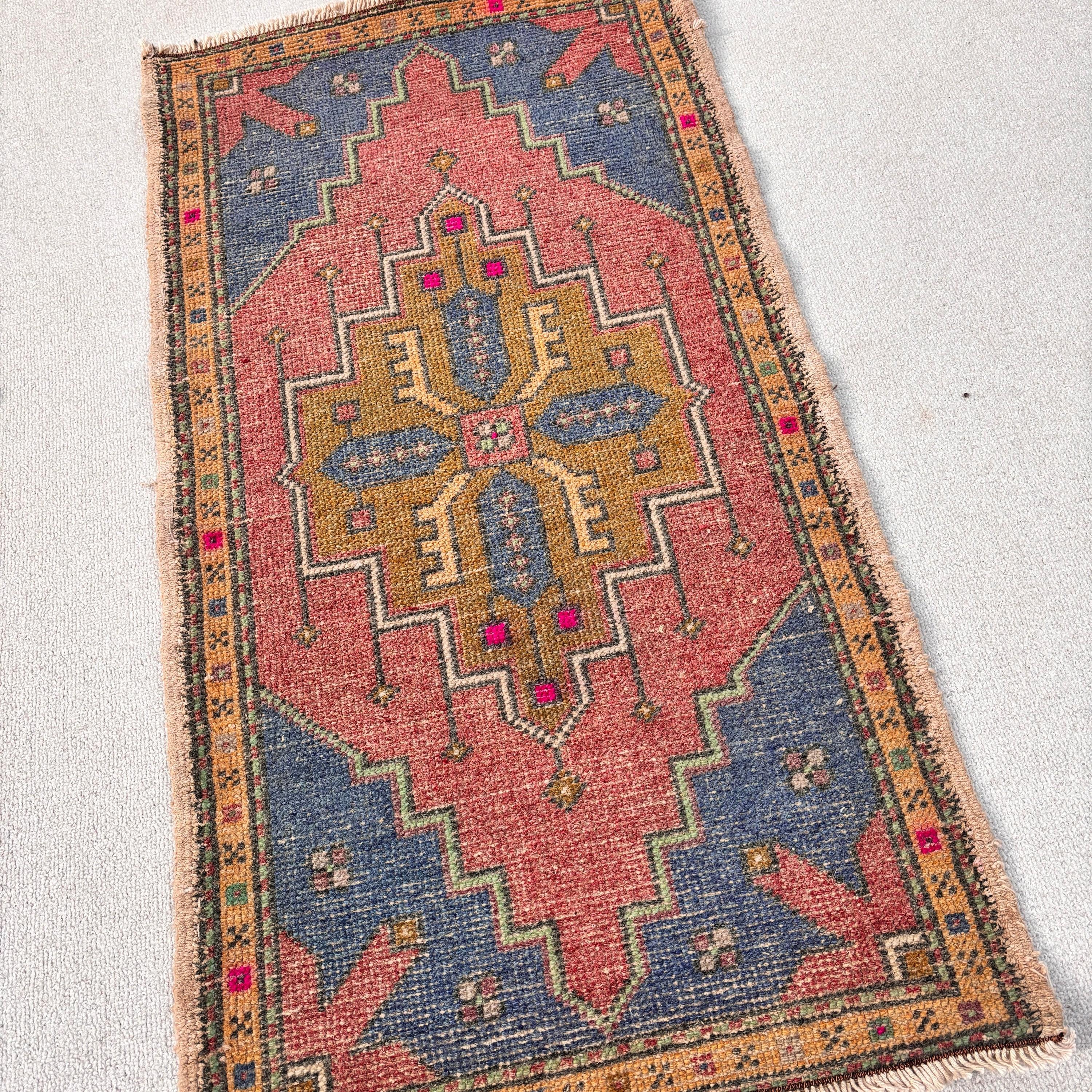 Turkish Rugs, Wool Rugs, Car Mat Rugs, Rugs for Kitchen, Red Home Decor Rug, Entry Rug, Oushak Rug, 1.8x3.3 ft Small Rug, Vintage Rugs