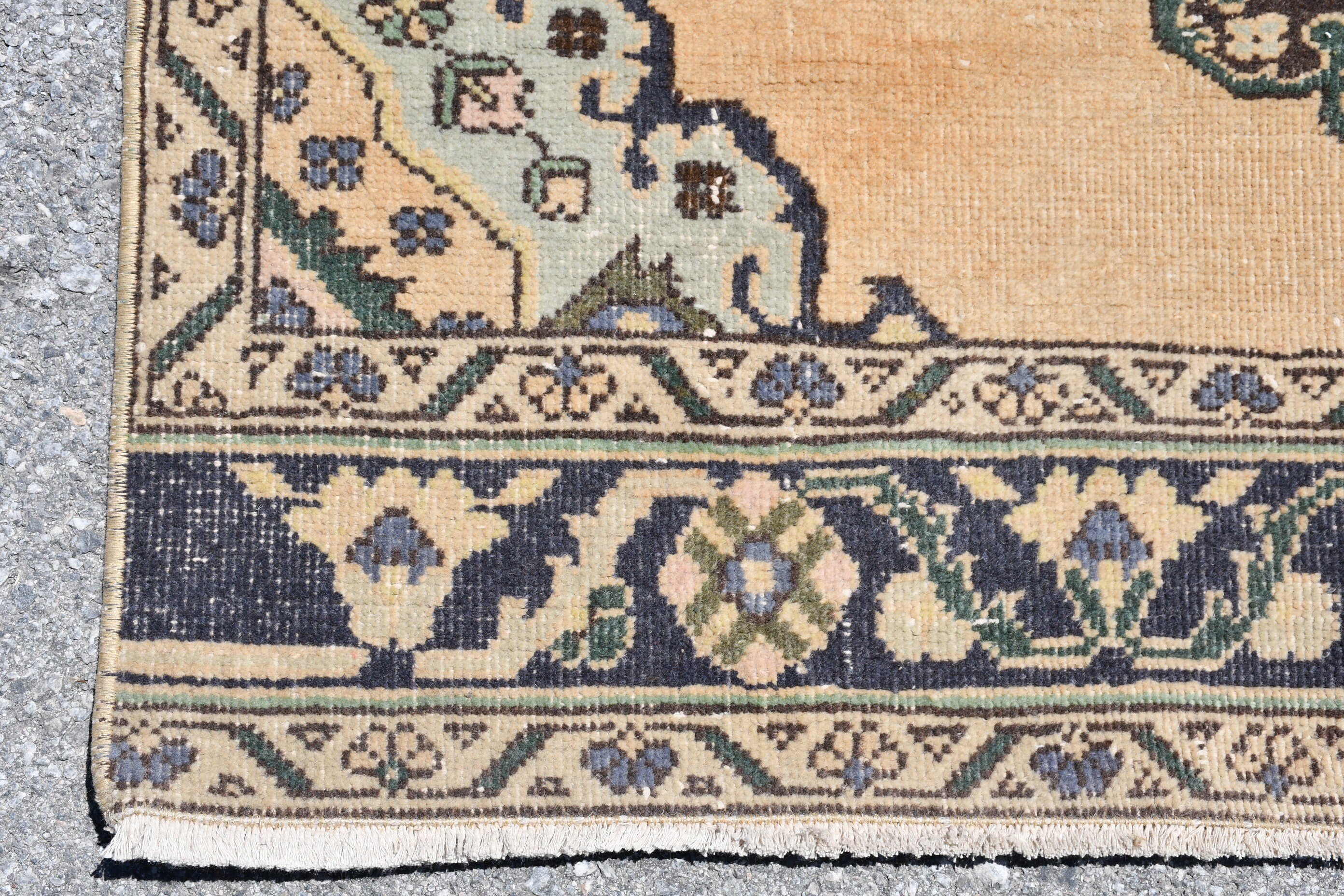 Pastel Rugs, Turkish Rugs, Oriental Rug, Vintage Rug, Hallway Rug, Beige Floor Rug, Bedroom Rug, 3.7x11.9 ft Runner Rug, Rugs for Corridor