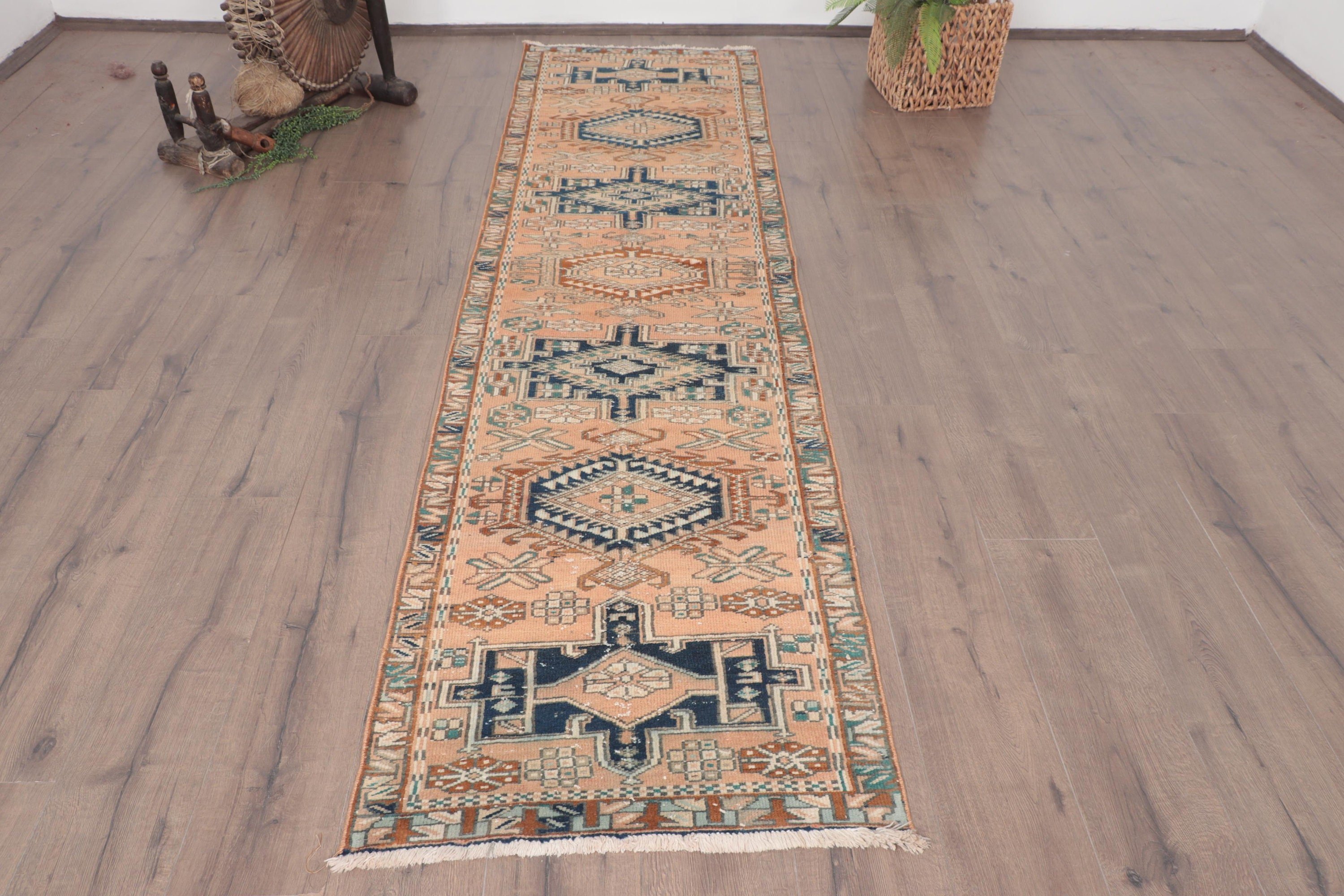 Corridor Rug, Beige Bedroom Rug, Turkish Rug, Boho Rug, Floor Rugs, Antique Rugs, Vintage Rug, 2.3x9.1 ft Runner Rugs, Vintage Runner Rug